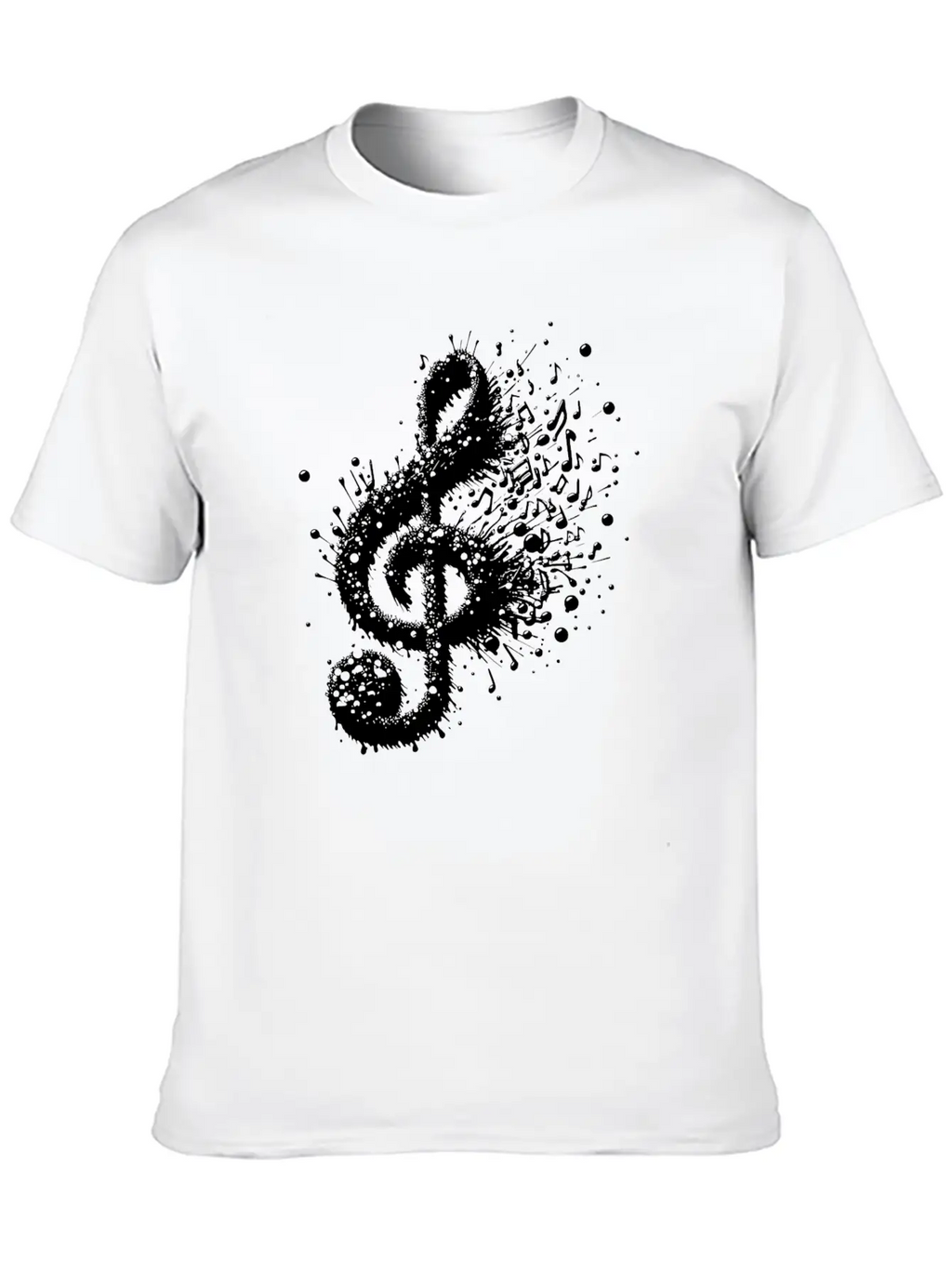 Music Clef Splash Sheet Music Stylish Everyday T-Shirt – Unisex Basic Cotton Tee