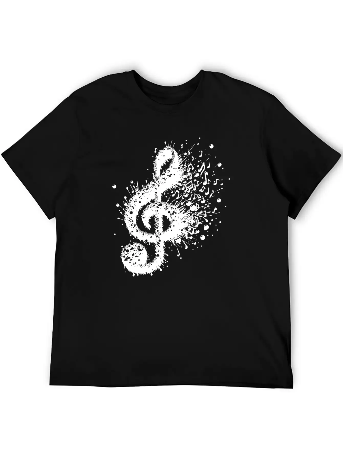 Music Clef Splash Sheet Music Stylish Everyday T-Shirt – Unisex Basic Cotton Tee