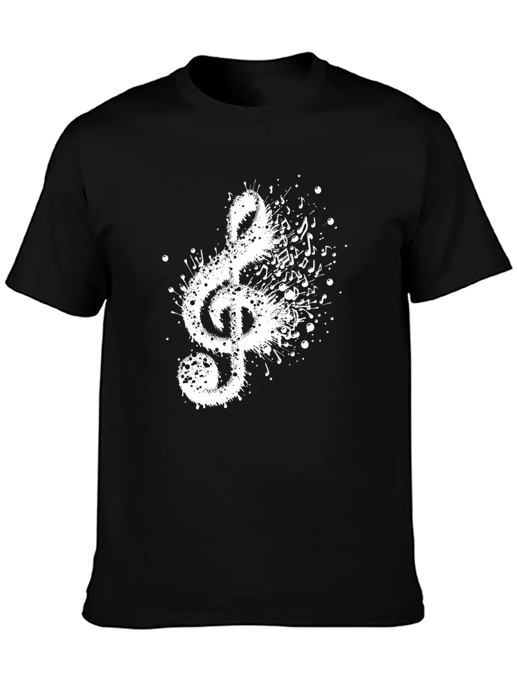 Music Clef Splash Sheet Music Stylish Everyday T-Shirt – Unisex Basic Cotton Tee