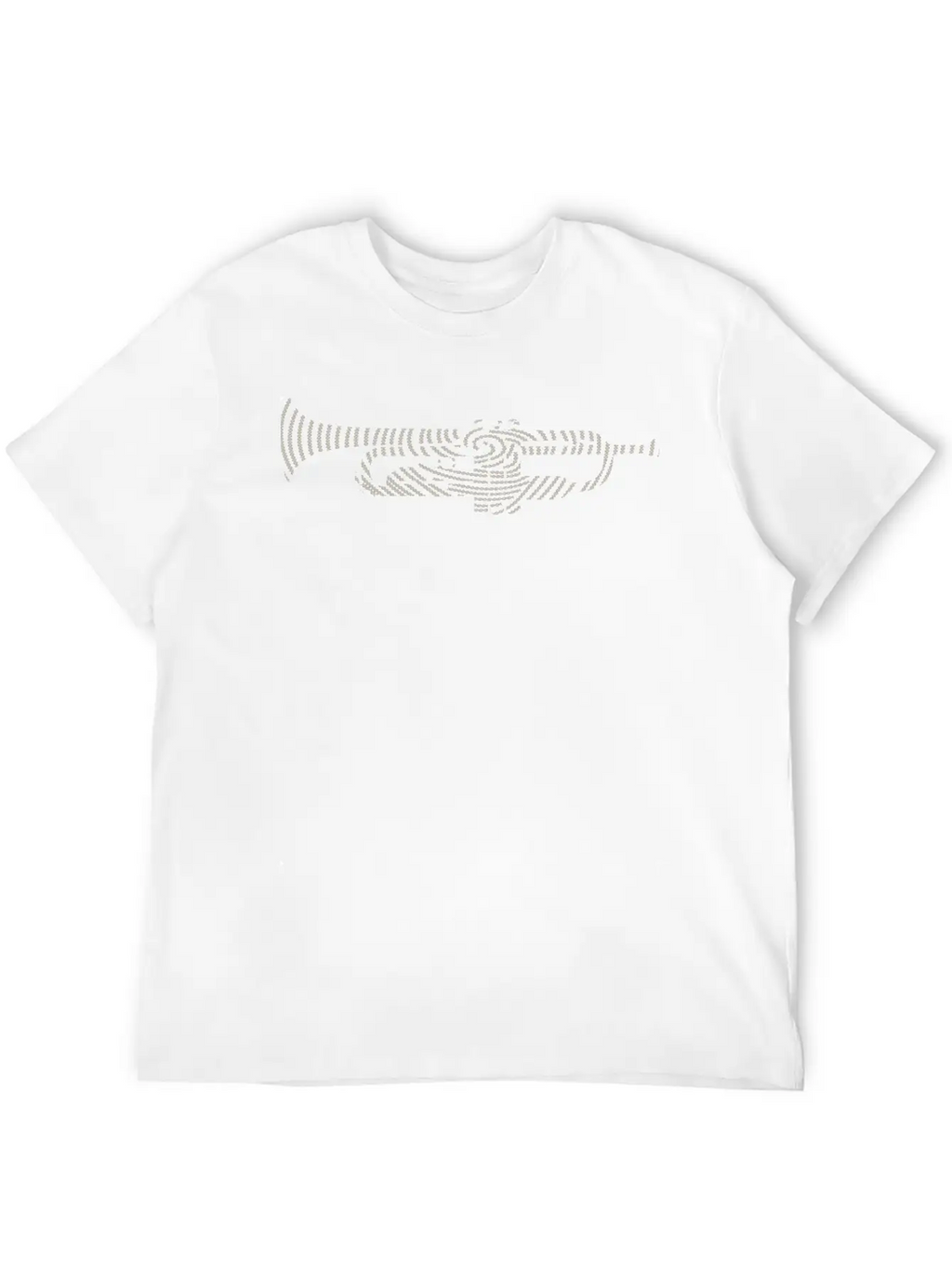 Music DNA With Trumpet Silhouette - Creative Music Relaxed Everyday Tee – Lightweight And Durable Cotton