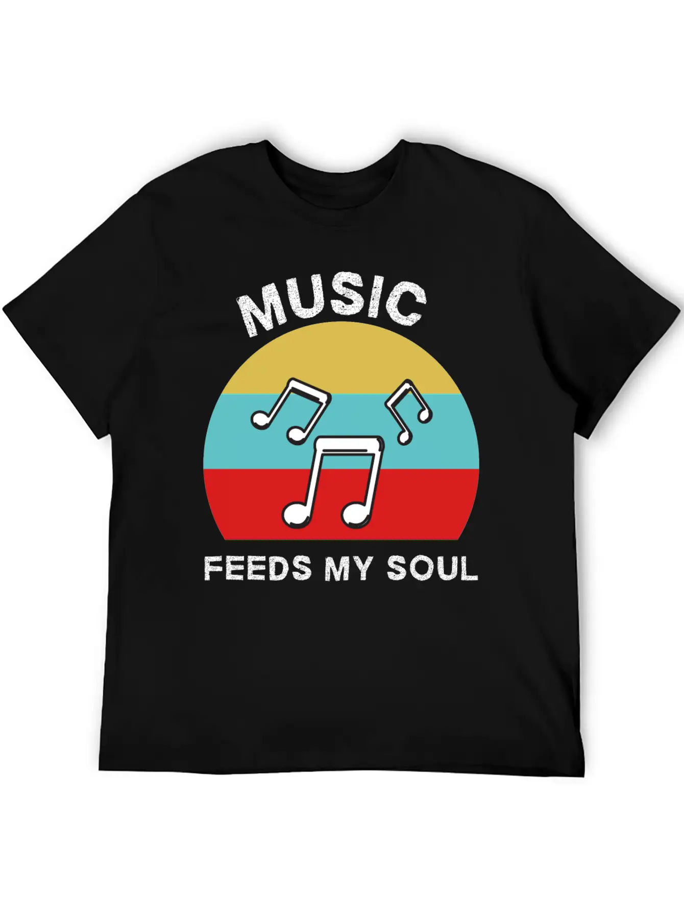 Music Feeds My Soul For Music Lovers | Music Lover Basic Graphic T-Shirt – Daily Comfort In Soft Cotton