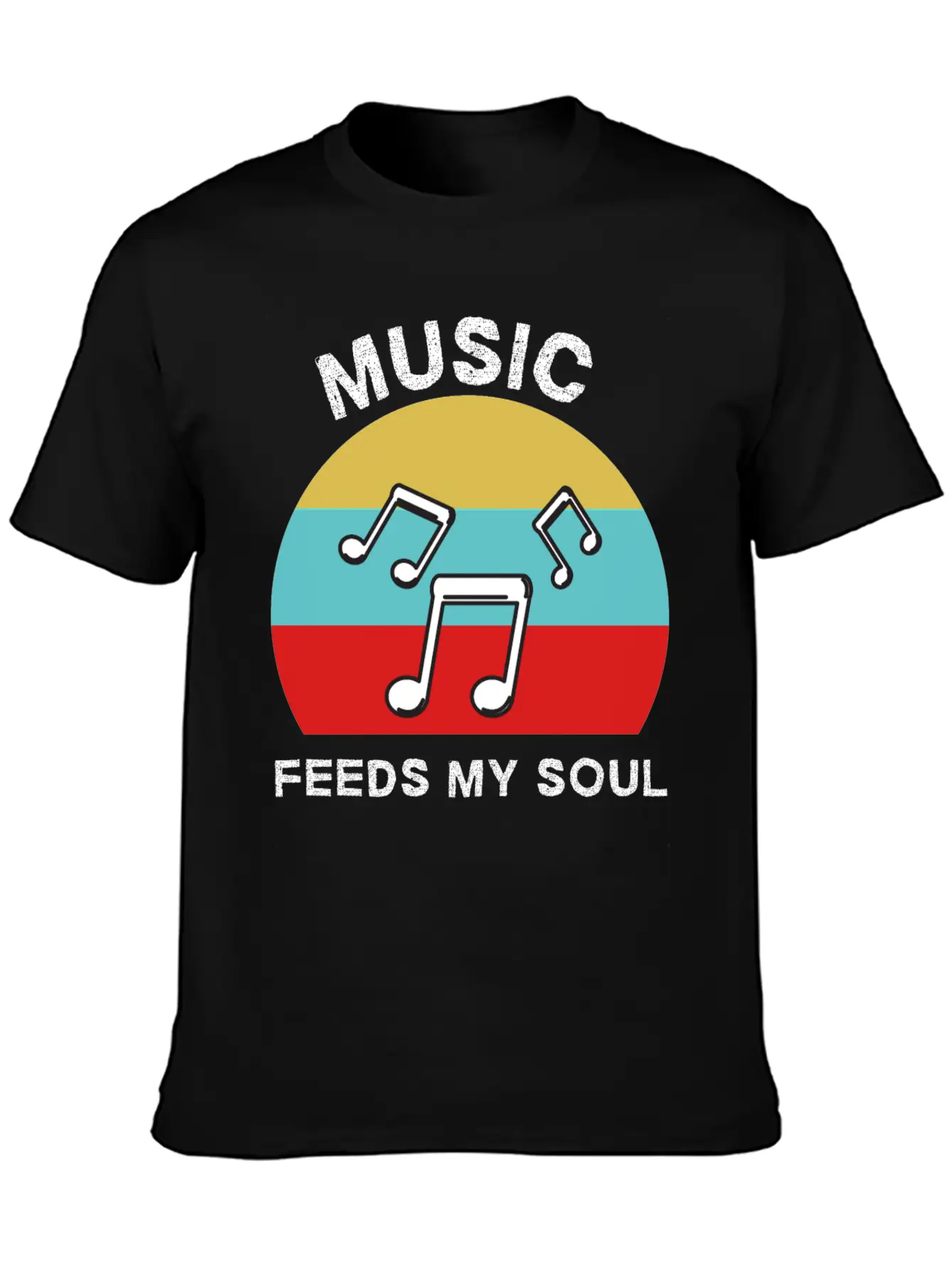 Music Feeds My Soul For Music Lovers | Music Lover Basic Graphic T-Shirt – Daily Comfort In Soft Cotton