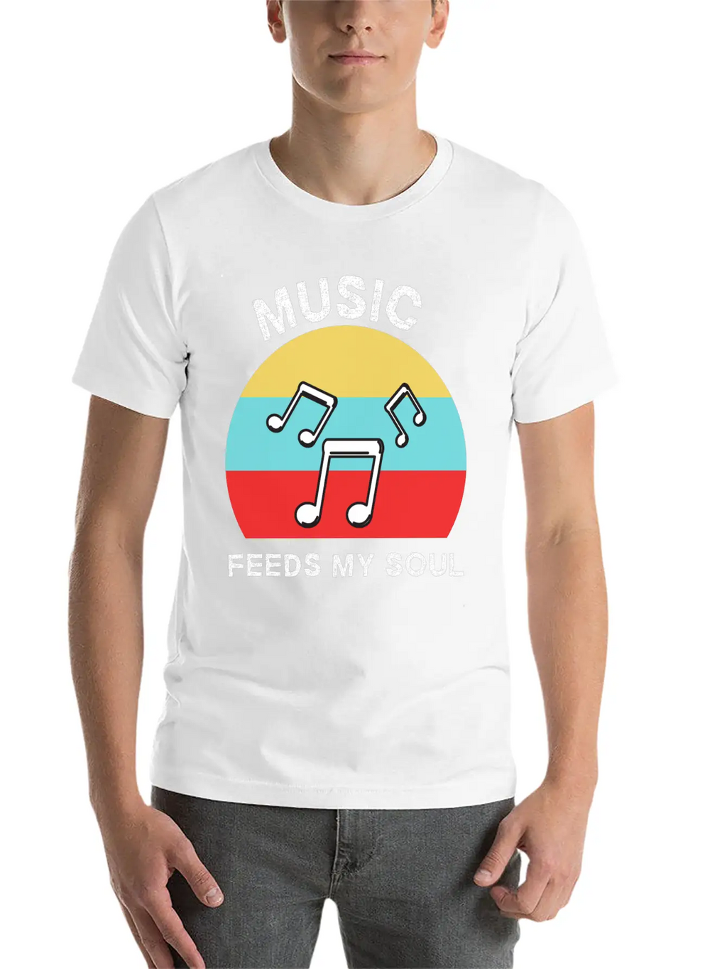 Music Feeds My Soul For Music Lovers | Music Lover Basic Graphic T-Shirt – Daily Comfort In Soft Cotton