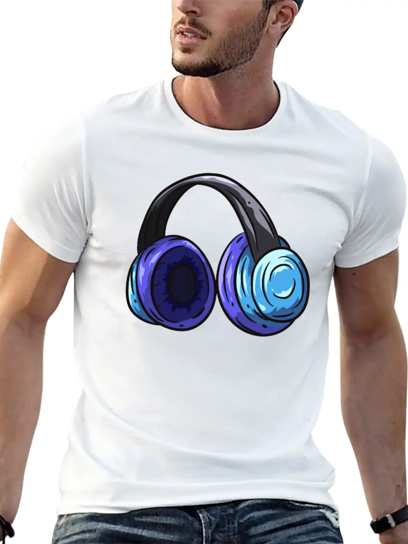Music Headphones Classic Cotton Tee – Unisex Comfort For Any Season