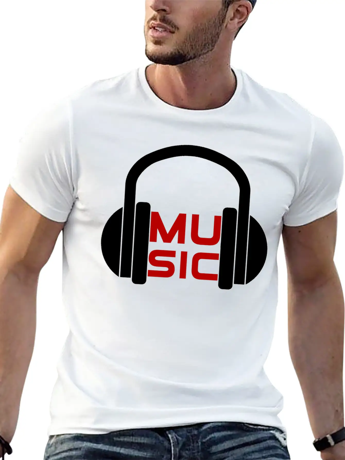 Music, Headphones, Concert, Festival, Open Air Essential Cotton Tee For Daily Outfits – Unisex Style
