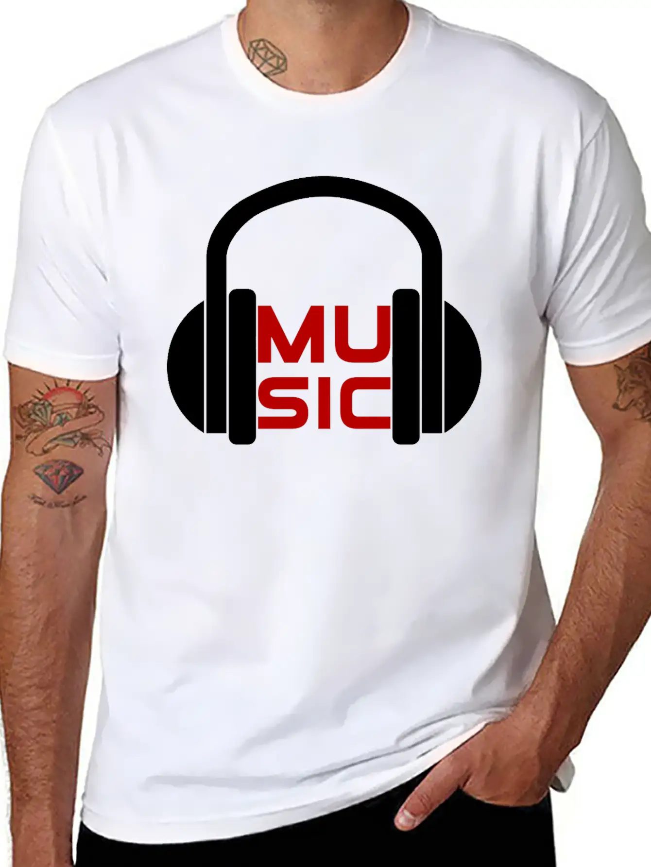 Music, Headphones, Concert, Festival, Open Air Essential Cotton Tee For Daily Outfits – Unisex Style