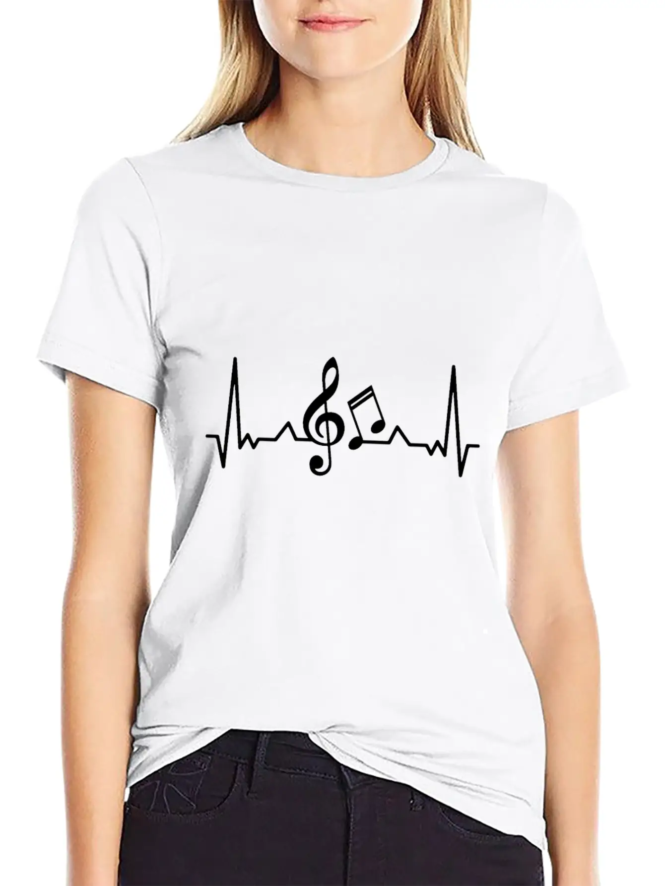 Music Heartbeat Essential Cotton Tee For Daily Outfits – Unisex Style
