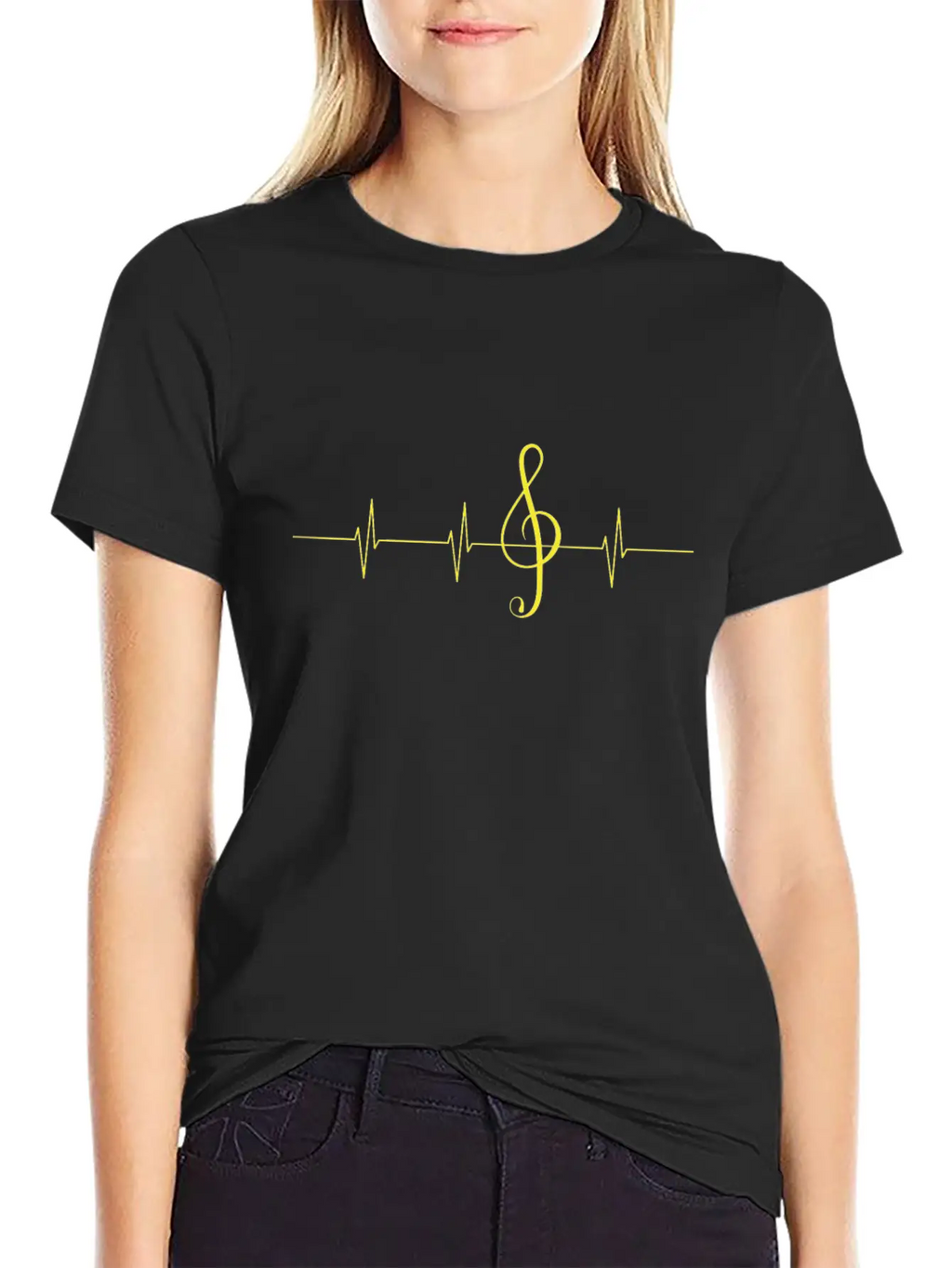 Music Heartbeat Pulse Musician Clef Breathable Graphic T-Shirt – Perfect For Casual Days