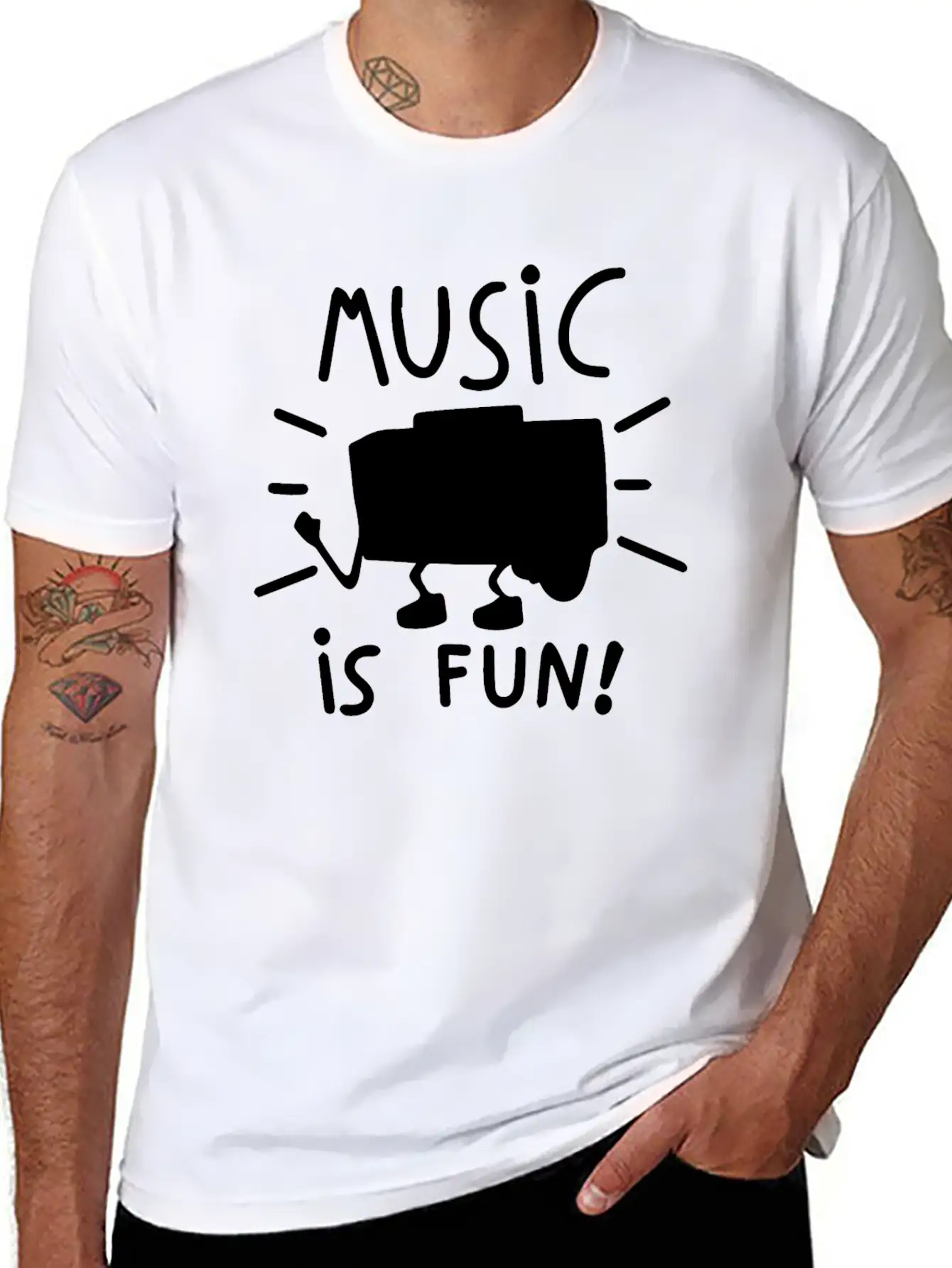 MUSIC IS FUN COOL BIRTHDAY PRESENT SURPRISE IDEA Classic Cotton Tee – Unisex Comfort For Any Season