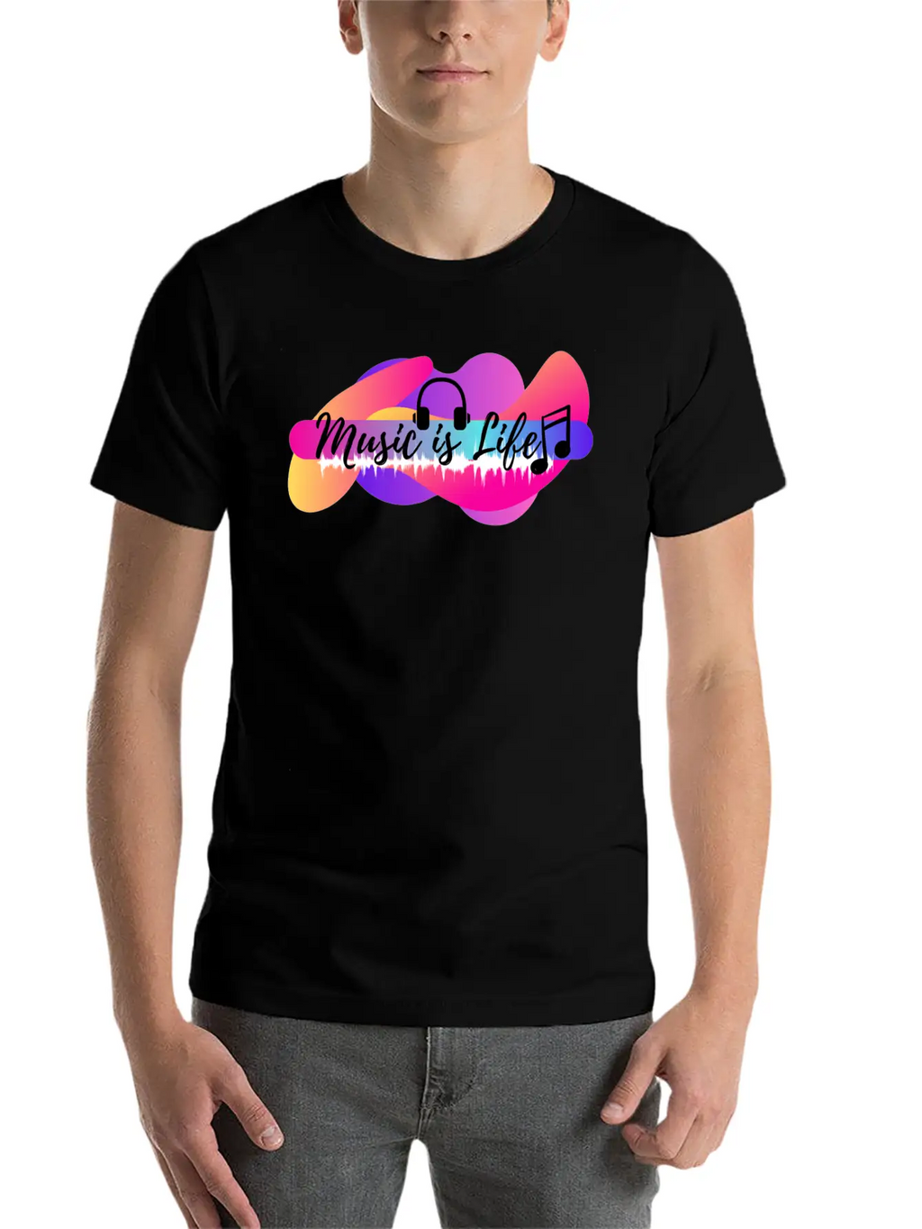 Music Is Life Basic Graphic T-Shirt – Daily Comfort In Soft Cotton