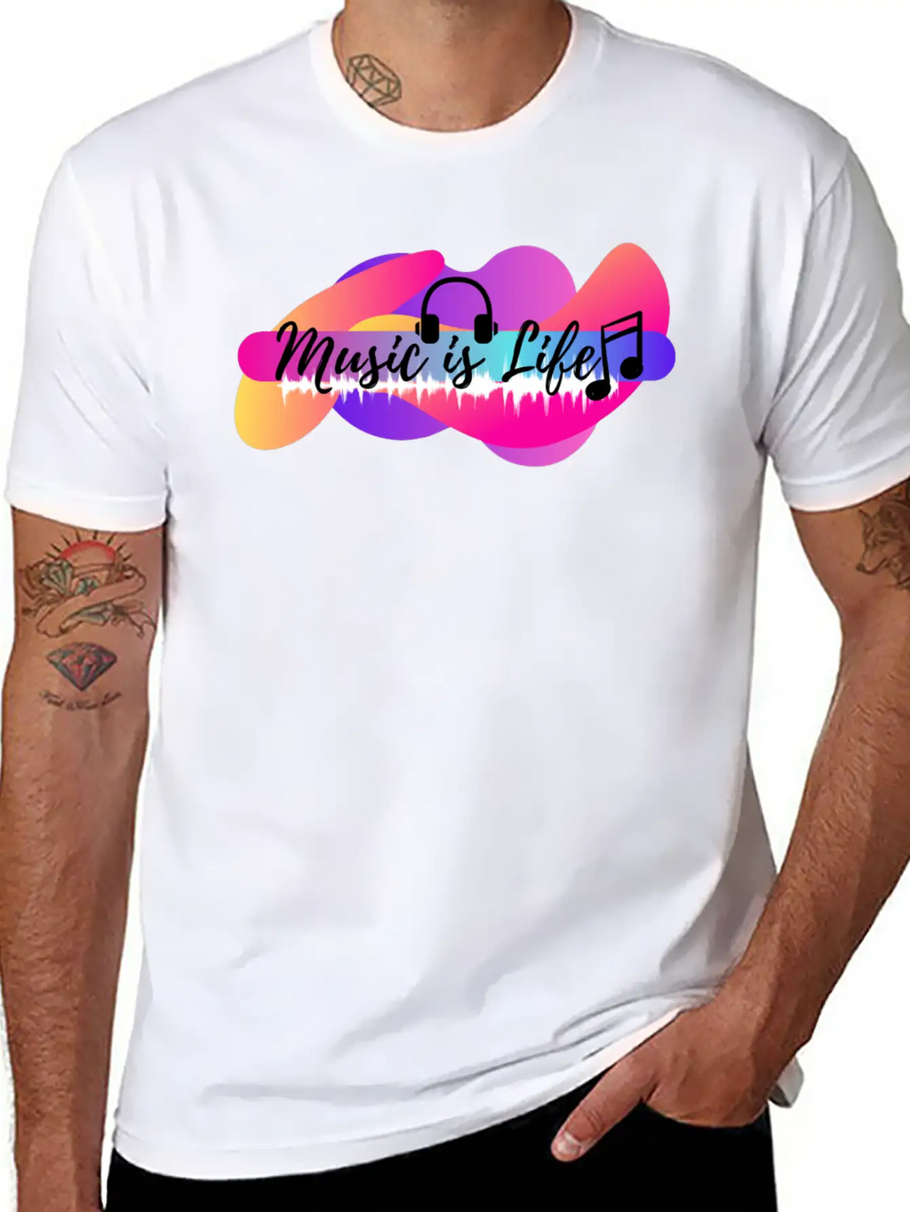 Music Is Life Basic Graphic T-Shirt – Daily Comfort In Soft Cotton