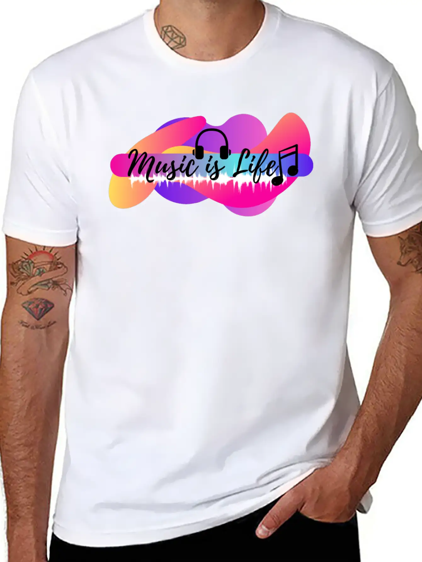Music Is Life Basic Graphic T-Shirt – Daily Comfort In Soft Cotton