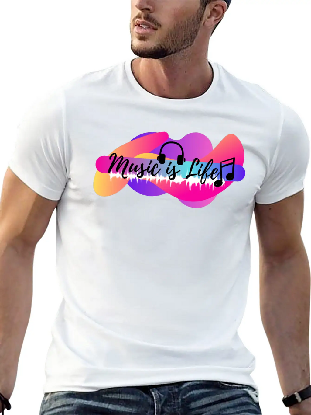 Music Is Life Basic Graphic T-Shirt – Daily Comfort In Soft Cotton