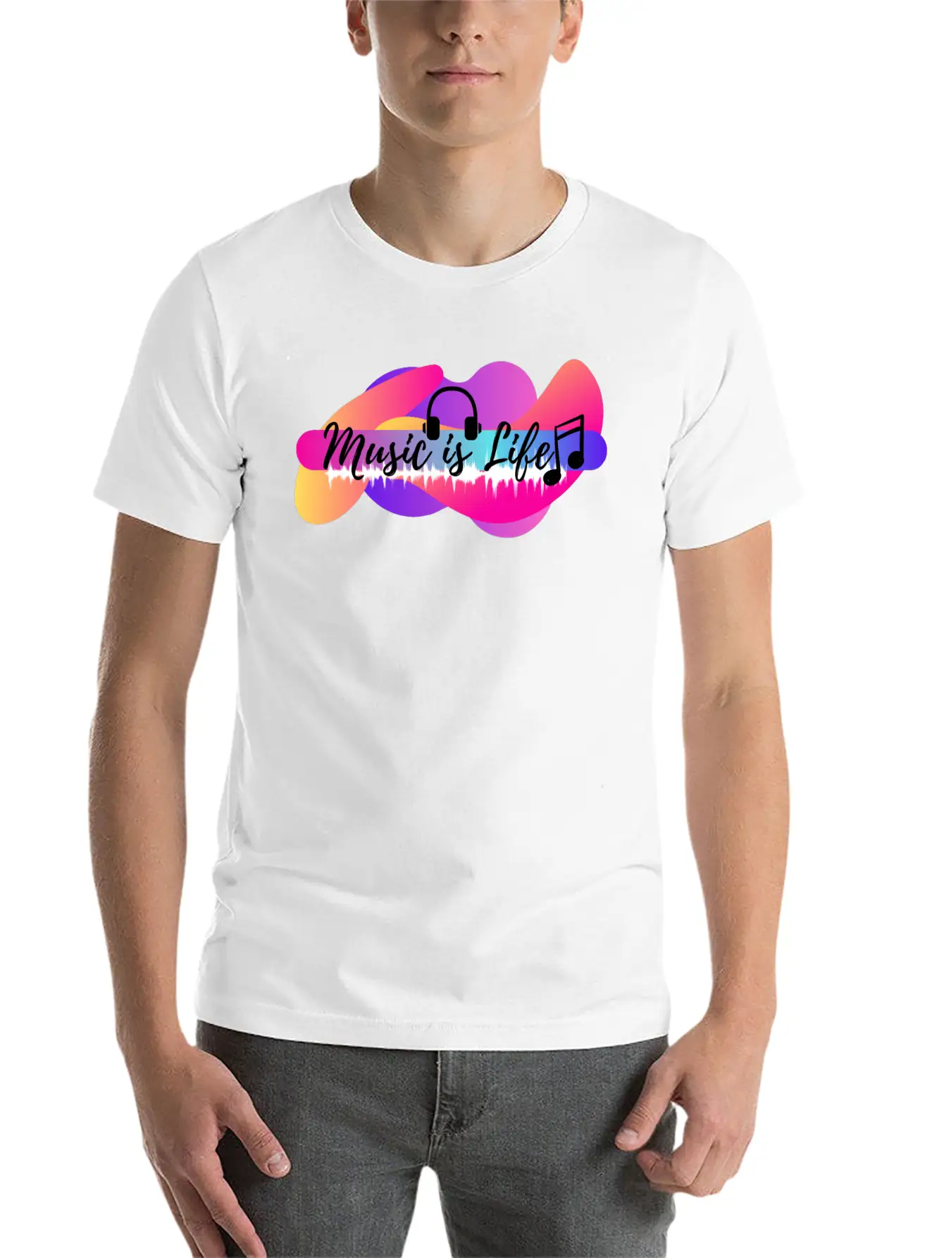 Music Is Life Basic Graphic T-Shirt – Daily Comfort In Soft Cotton