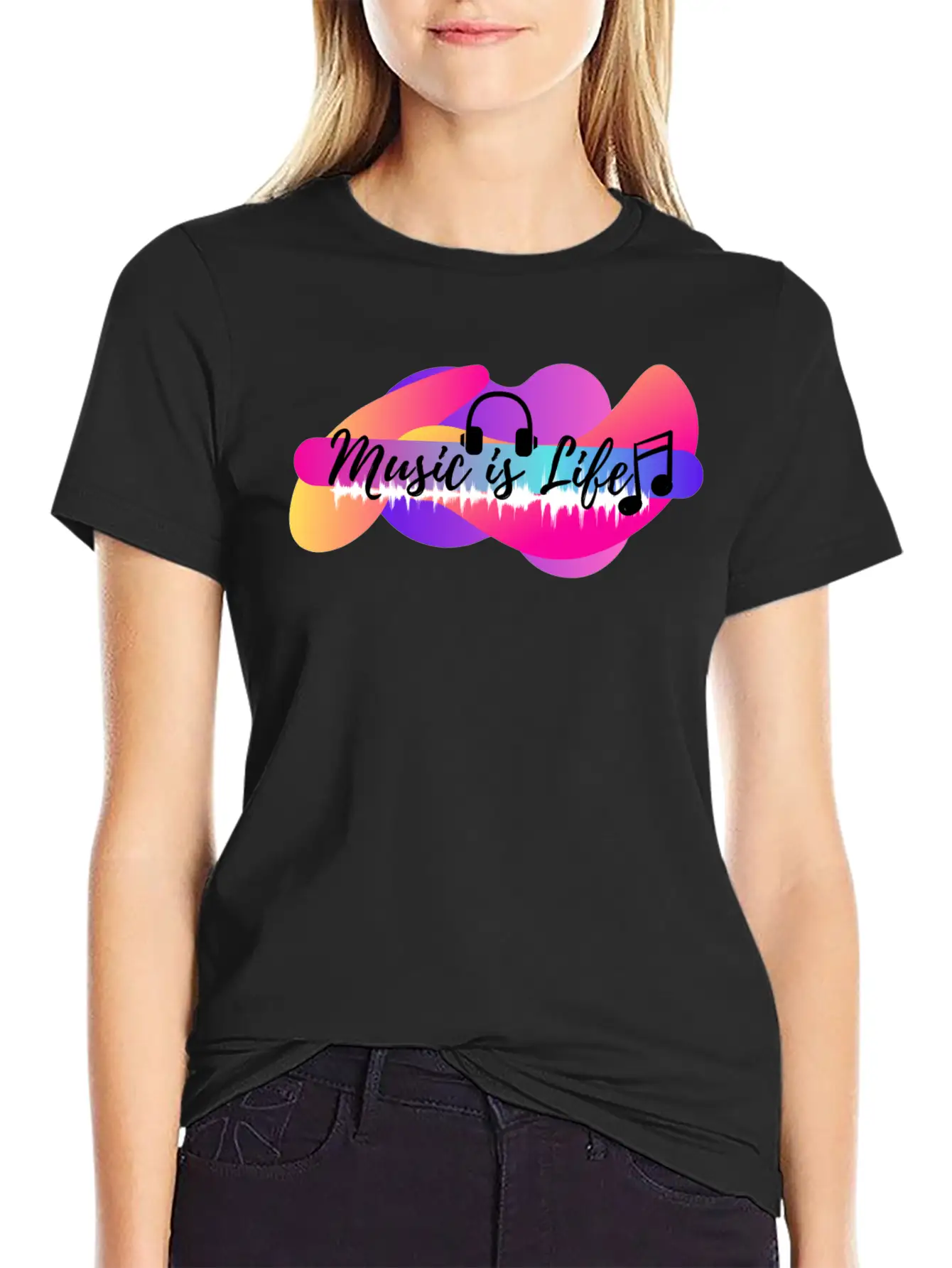Music Is Life Basic Graphic T-Shirt – Daily Comfort In Soft Cotton