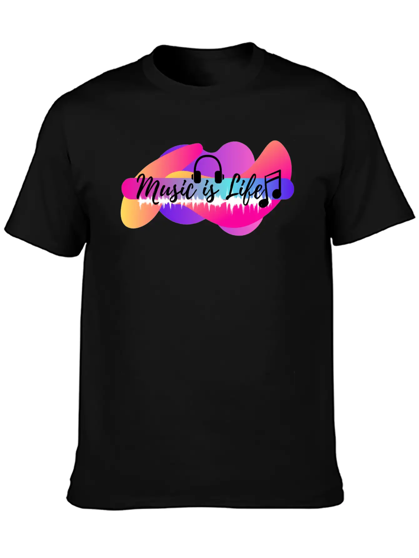 Music Is Life Basic Graphic T-Shirt – Daily Comfort In Soft Cotton