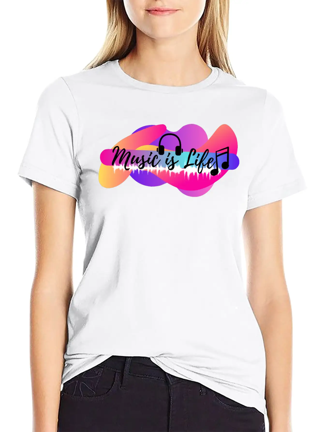 Music Is Life Basic Graphic T-Shirt – Daily Comfort In Soft Cotton