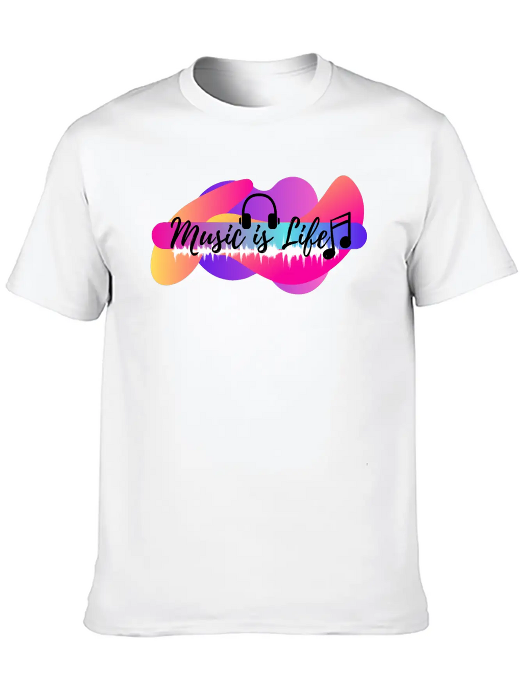 Music Is Life Basic Graphic T-Shirt – Daily Comfort In Soft Cotton