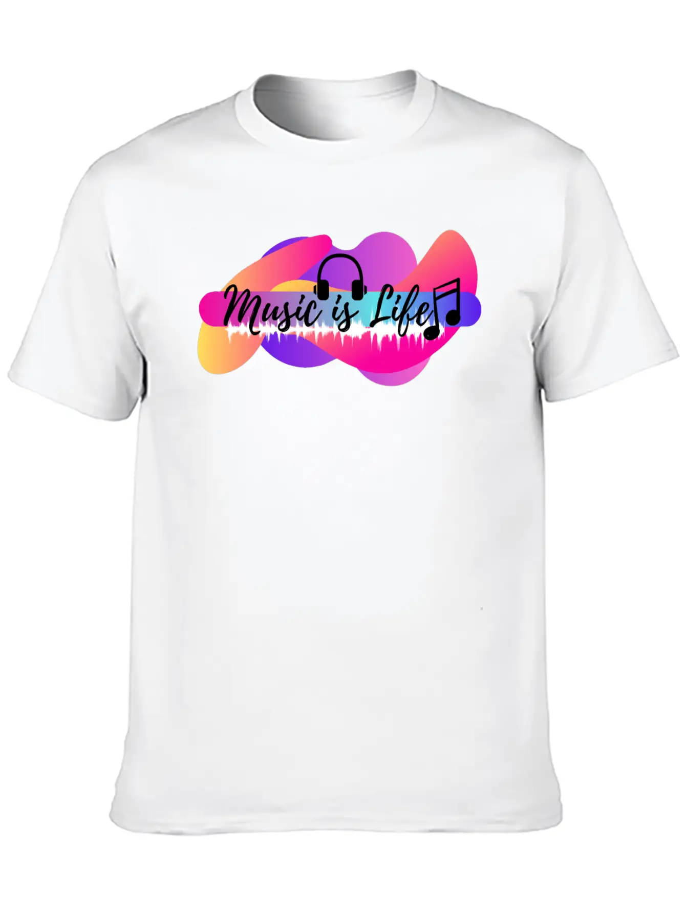 Music Is Life Basic Graphic T-Shirt – Daily Comfort In Soft Cotton