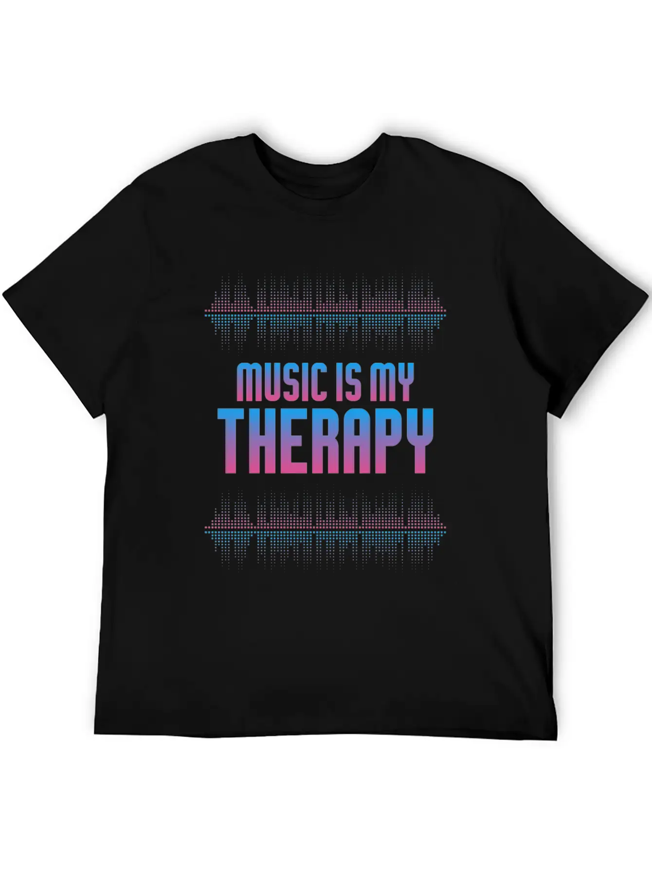 Music Is My Therapy Equalizer DJ Musical Gift Unisex Casual T-Shirt – Clean Design For Daily Comfort