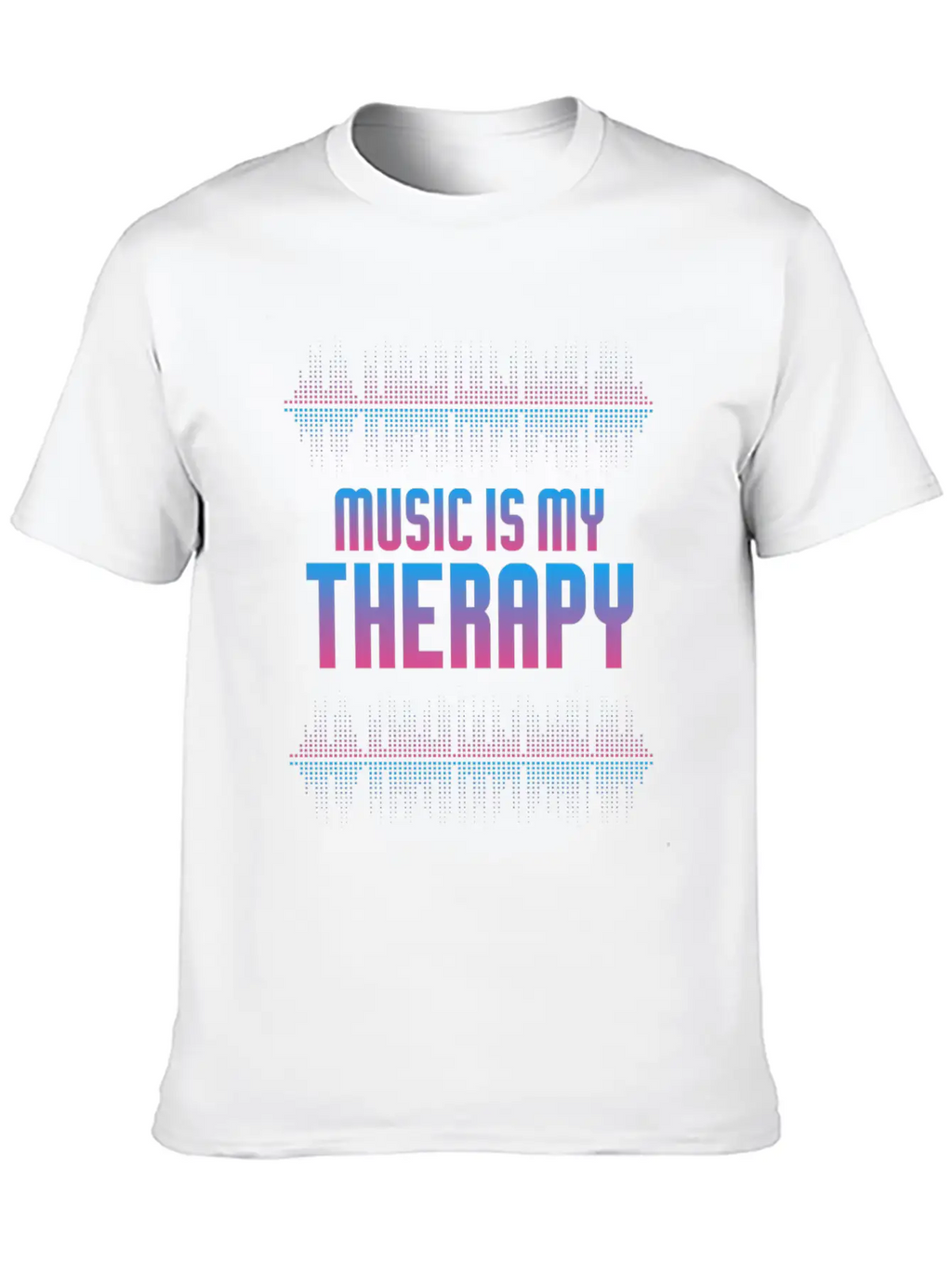 Music Is My Therapy Equalizer DJ Musical Gift Unisex Casual T-Shirt – Clean Design For Daily Comfort
