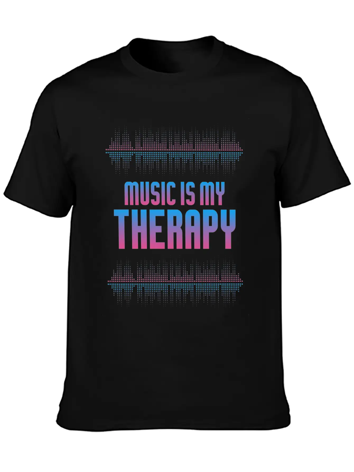 Music Is My Therapy Equalizer DJ Musical Gift Unisex Casual T-Shirt – Clean Design For Daily Comfort