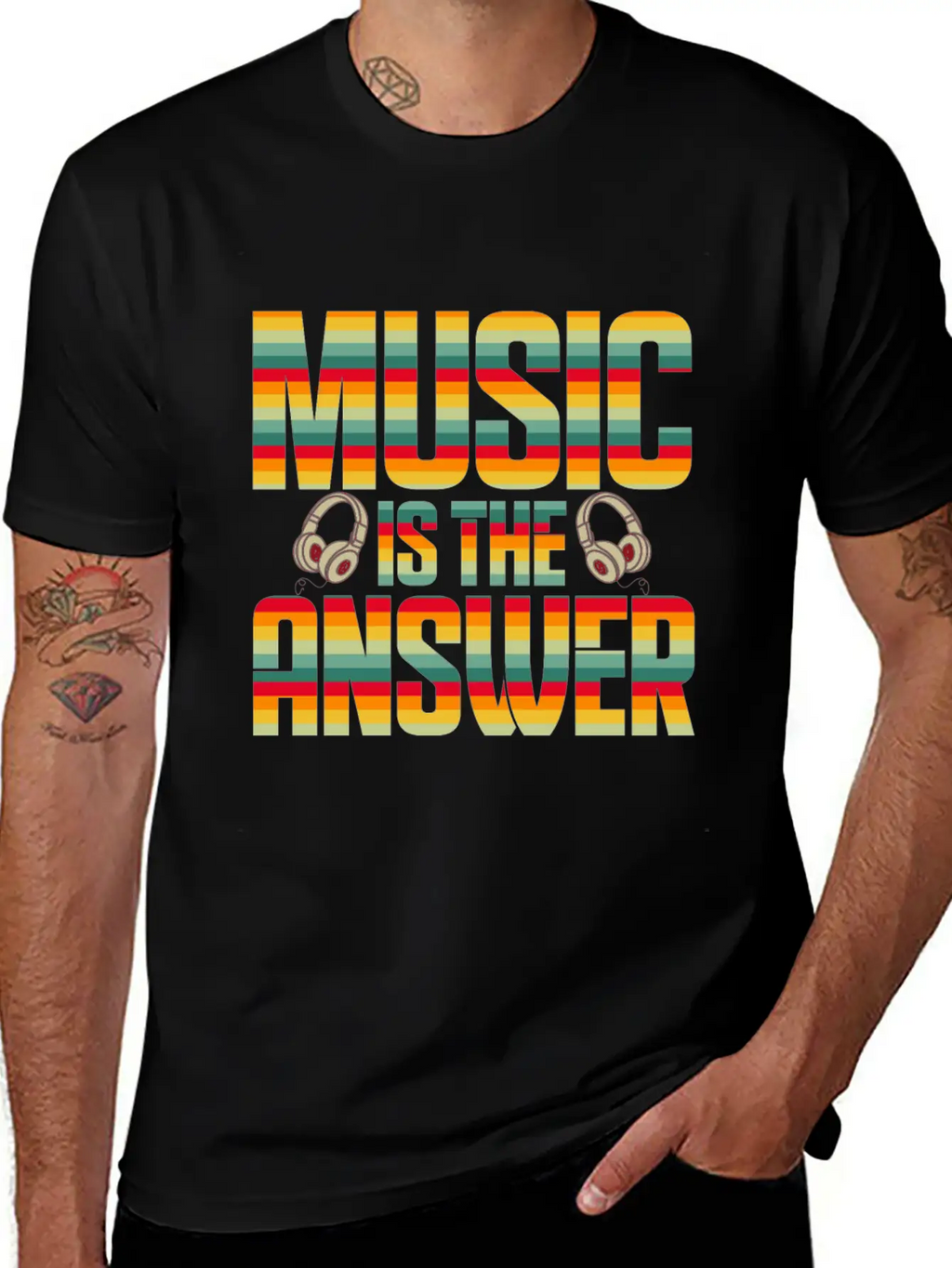Music Is The Answer Breathable Soft Cotton T-Shirt – Timeless Casual Look