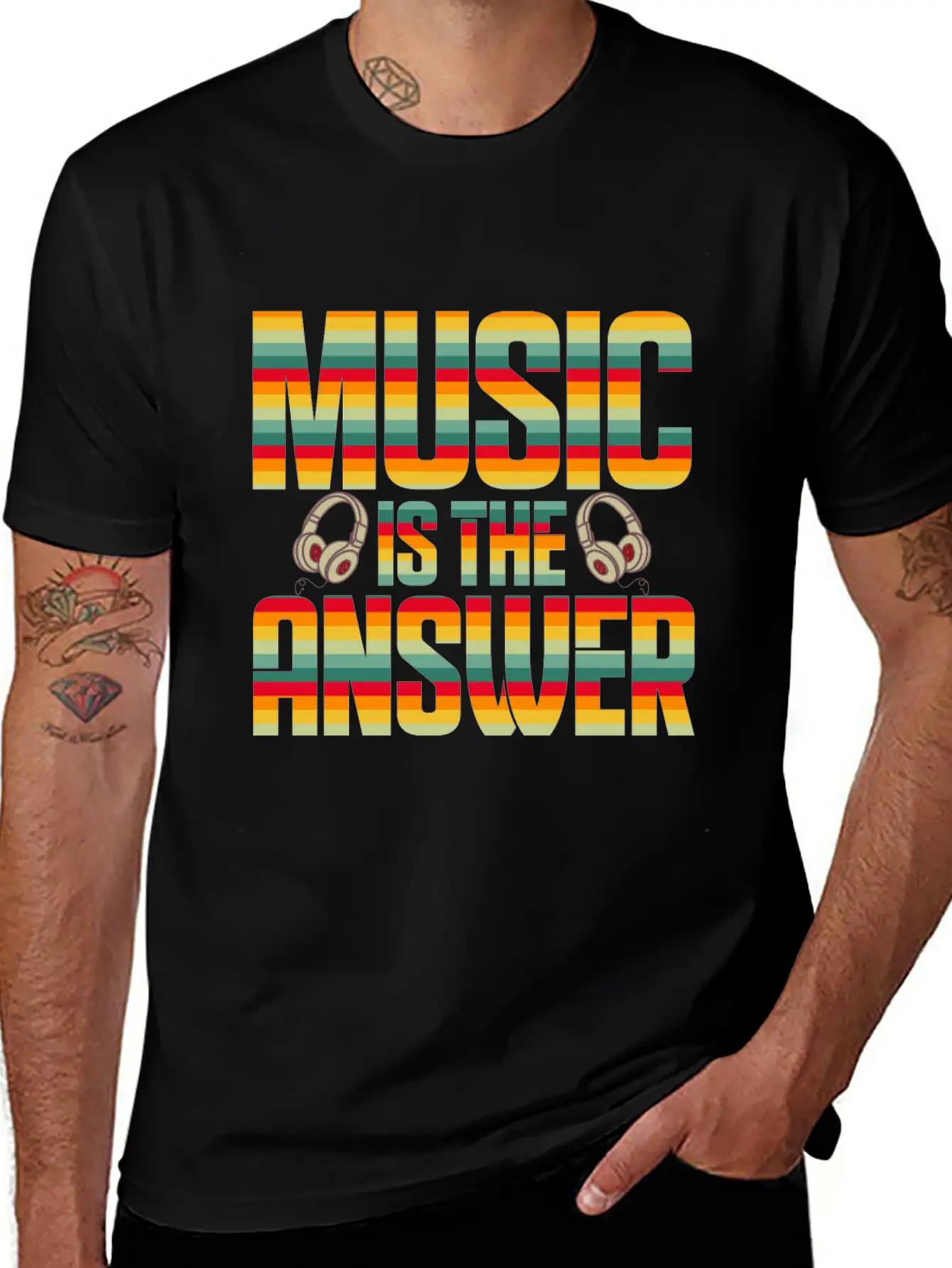 Music Is The Answer Breathable Soft Cotton T-Shirt – Timeless Casual Look