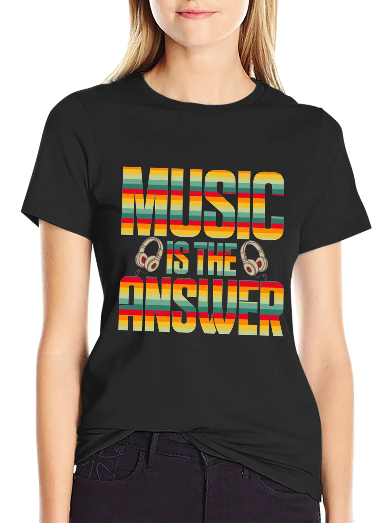 Music Is The Answer Breathable Soft Cotton T-Shirt – Timeless Casual Look