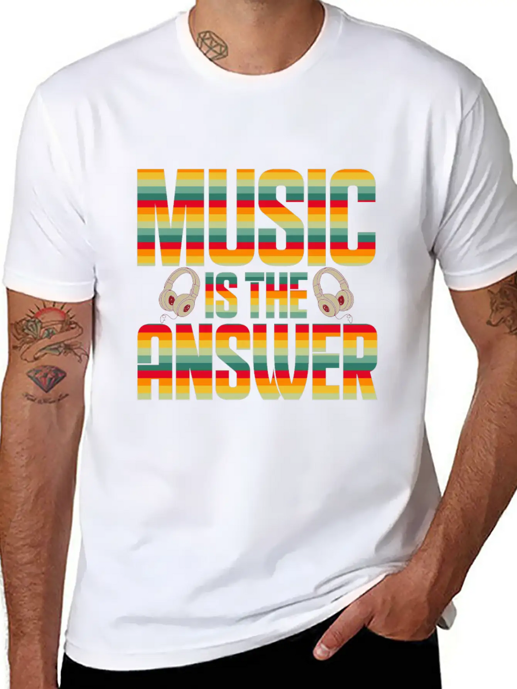 Music Is The Answer Breathable Soft Cotton T-Shirt – Timeless Casual Look