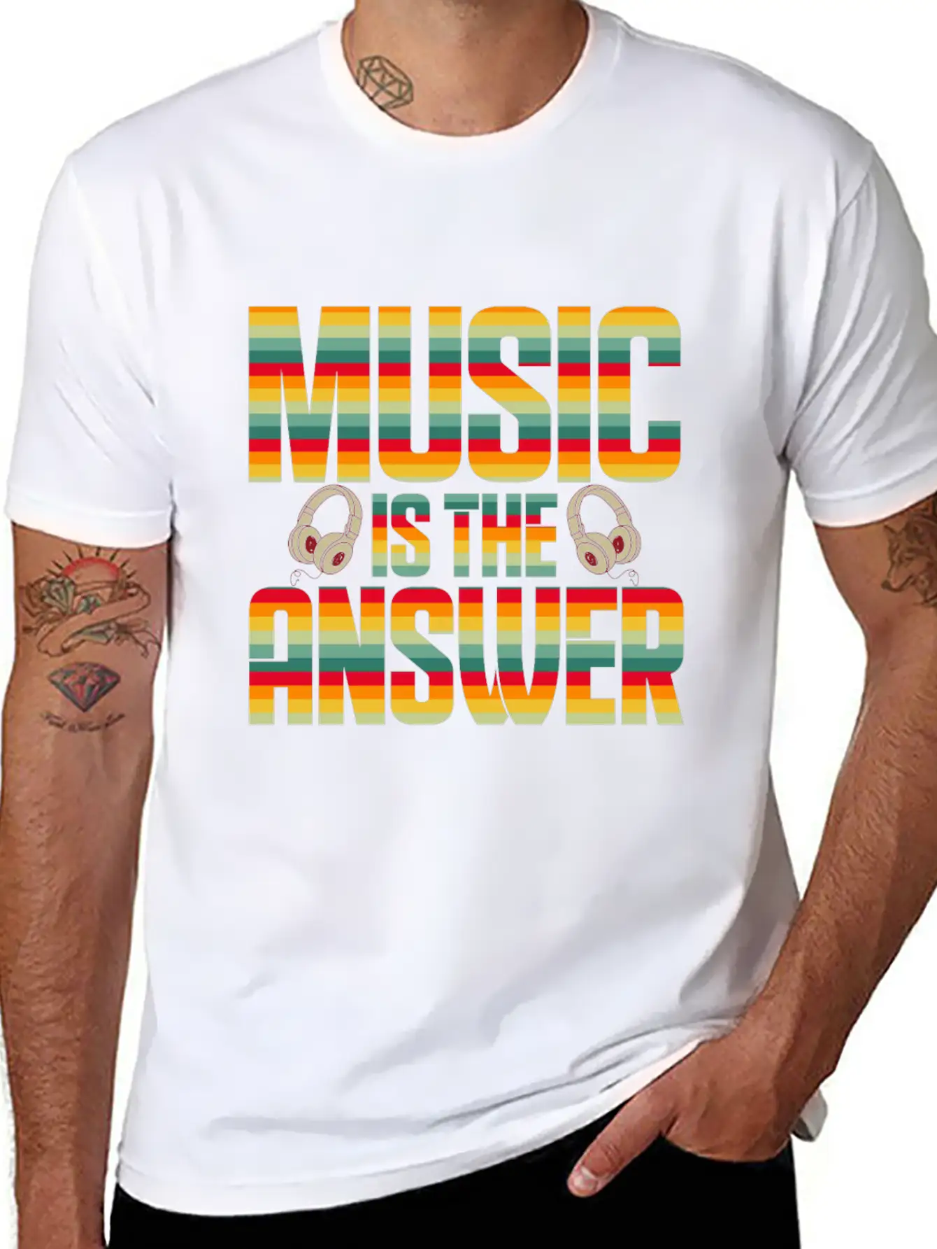Music Is The Answer Breathable Soft Cotton T-Shirt – Timeless Casual Look