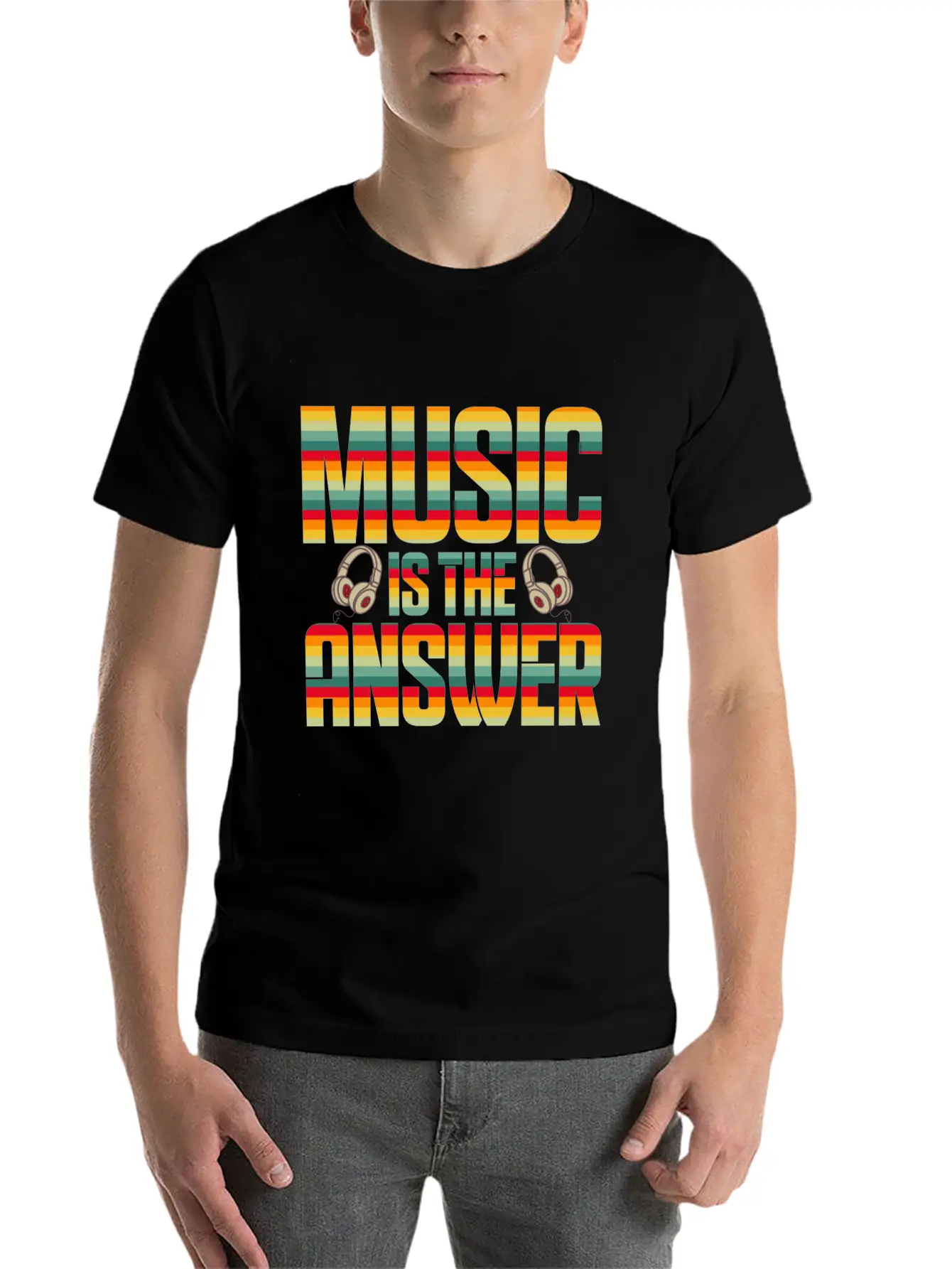 Music Is The Answer Breathable Soft Cotton T-Shirt – Timeless Casual Look