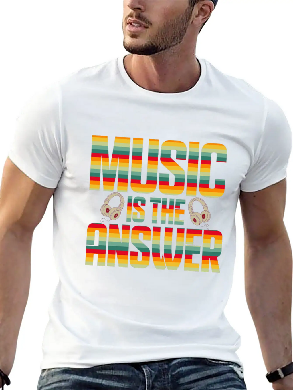 Music Is The Answer Breathable Soft Cotton T-Shirt – Timeless Casual Look