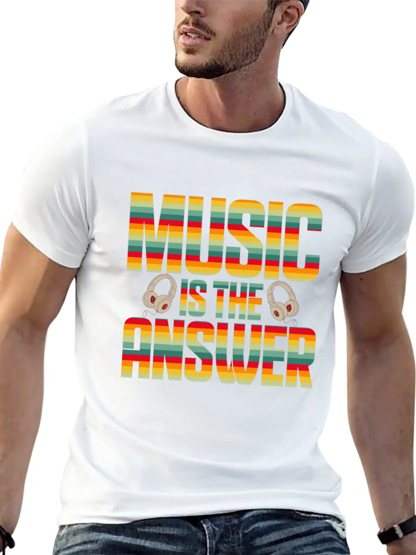Music Is The Answer Breathable Soft Cotton T-Shirt – Timeless Casual Look