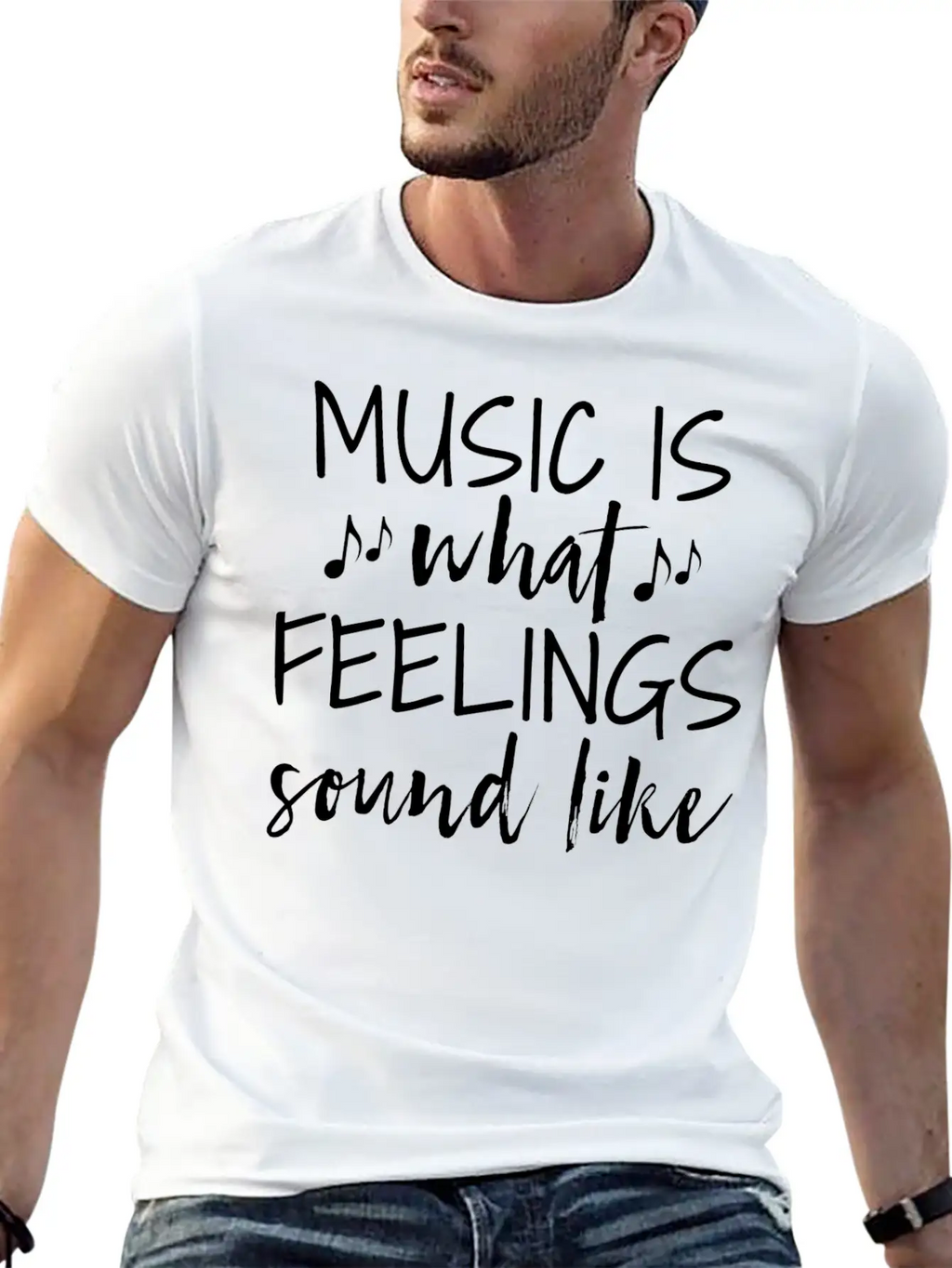 Music Is What Feelings Sound Like Classic Cotton Tee – Unisex Comfort For Any Season