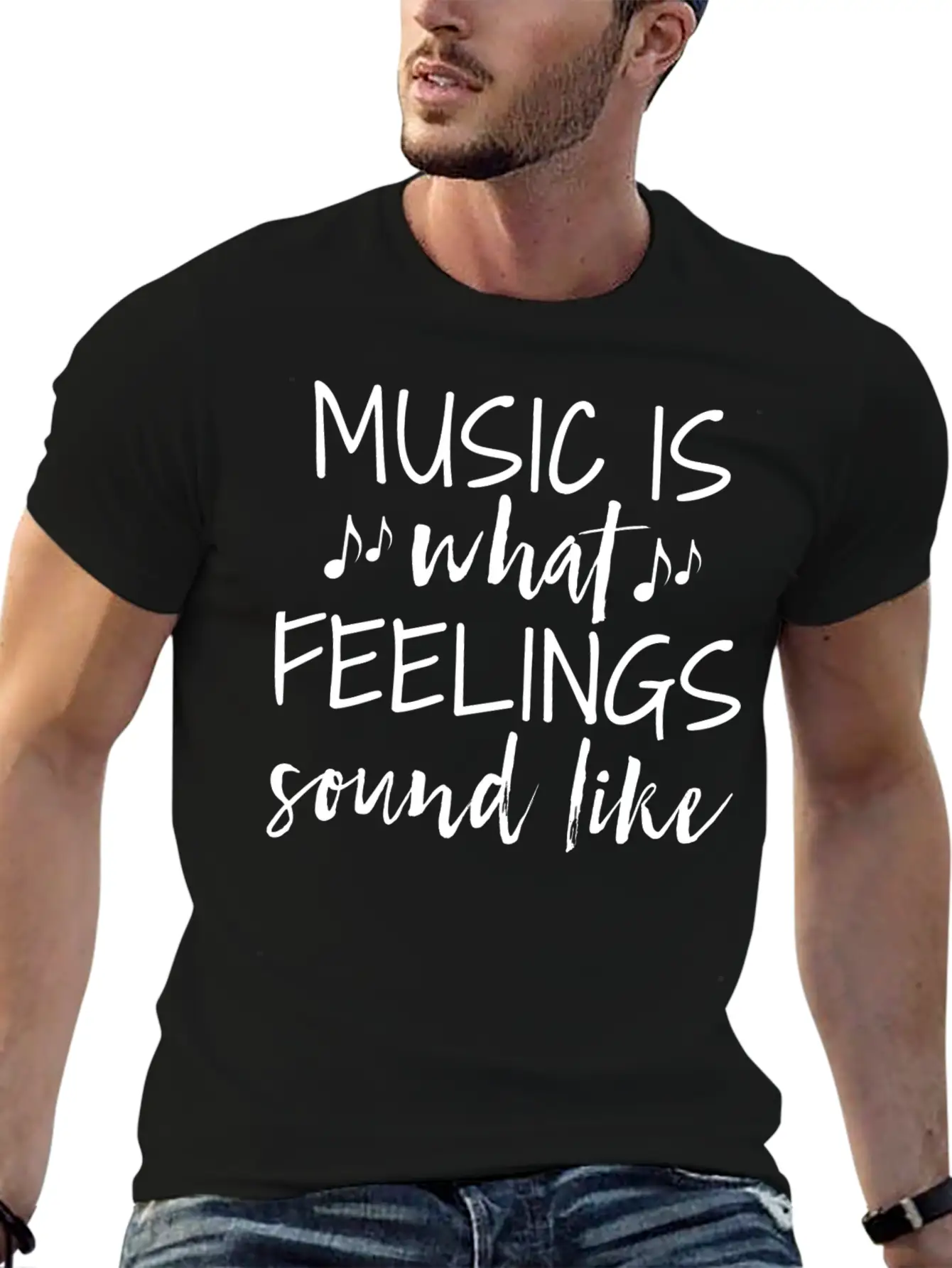Music Is What Feelings Sound Like Classic Cotton Tee – Unisex Comfort For Any Season