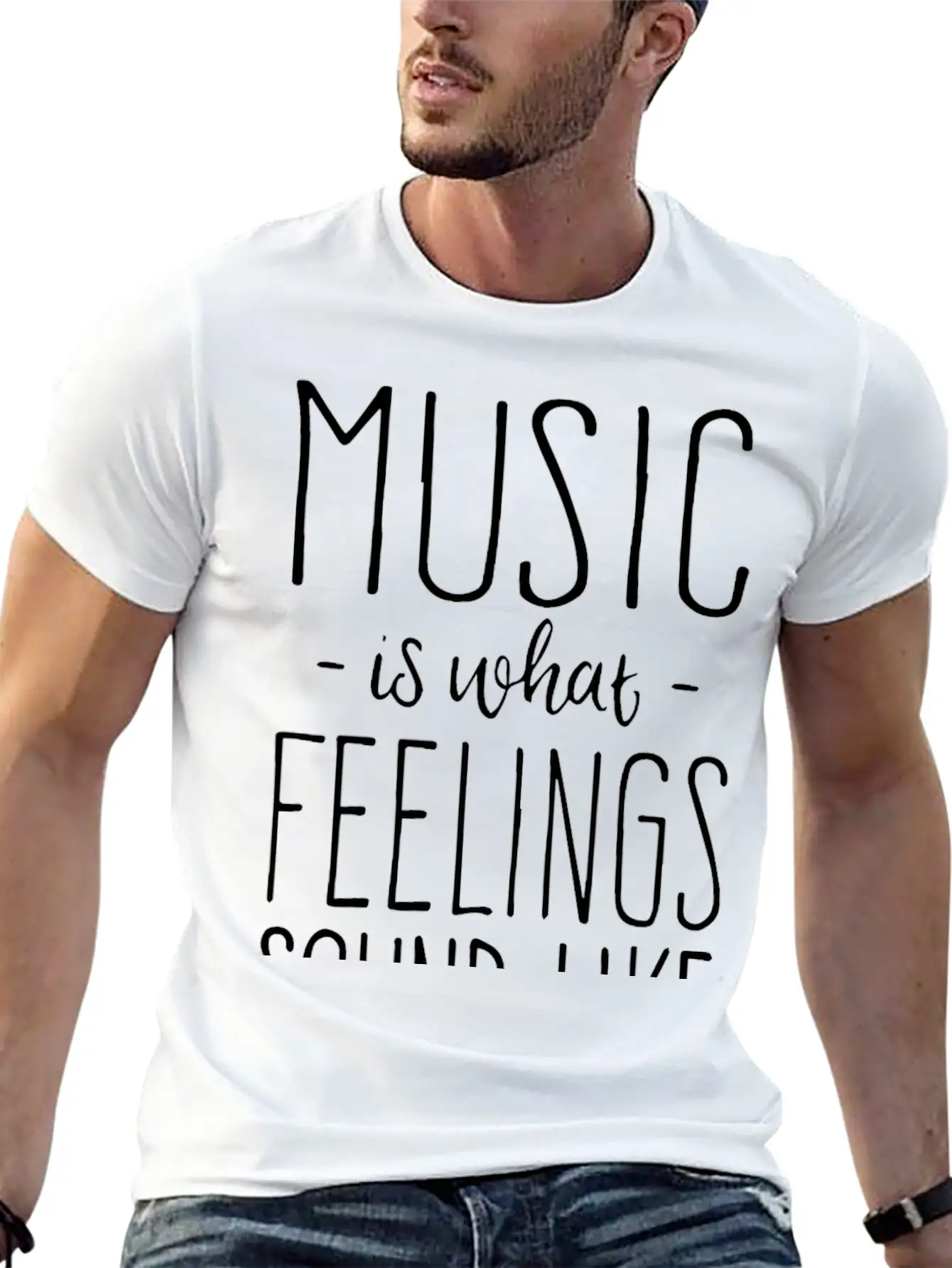Music Is What Feelings Sound Like Essential Cotton Tee For Daily Outfits – Unisex Style