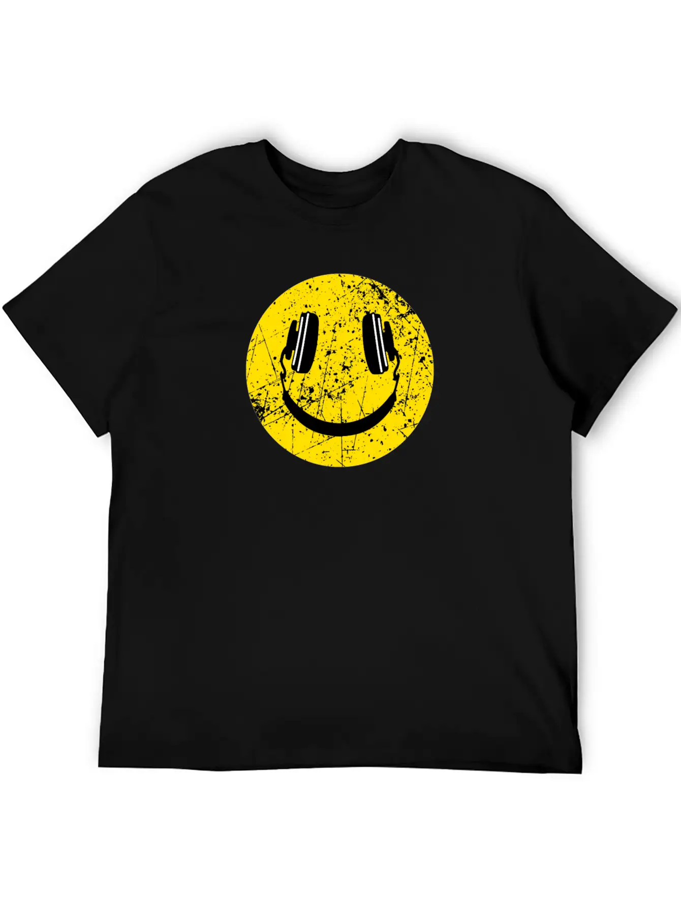 Music Lover Headphones Smiley Basic Graphic T-Shirt – Daily Comfort In Soft Cotton