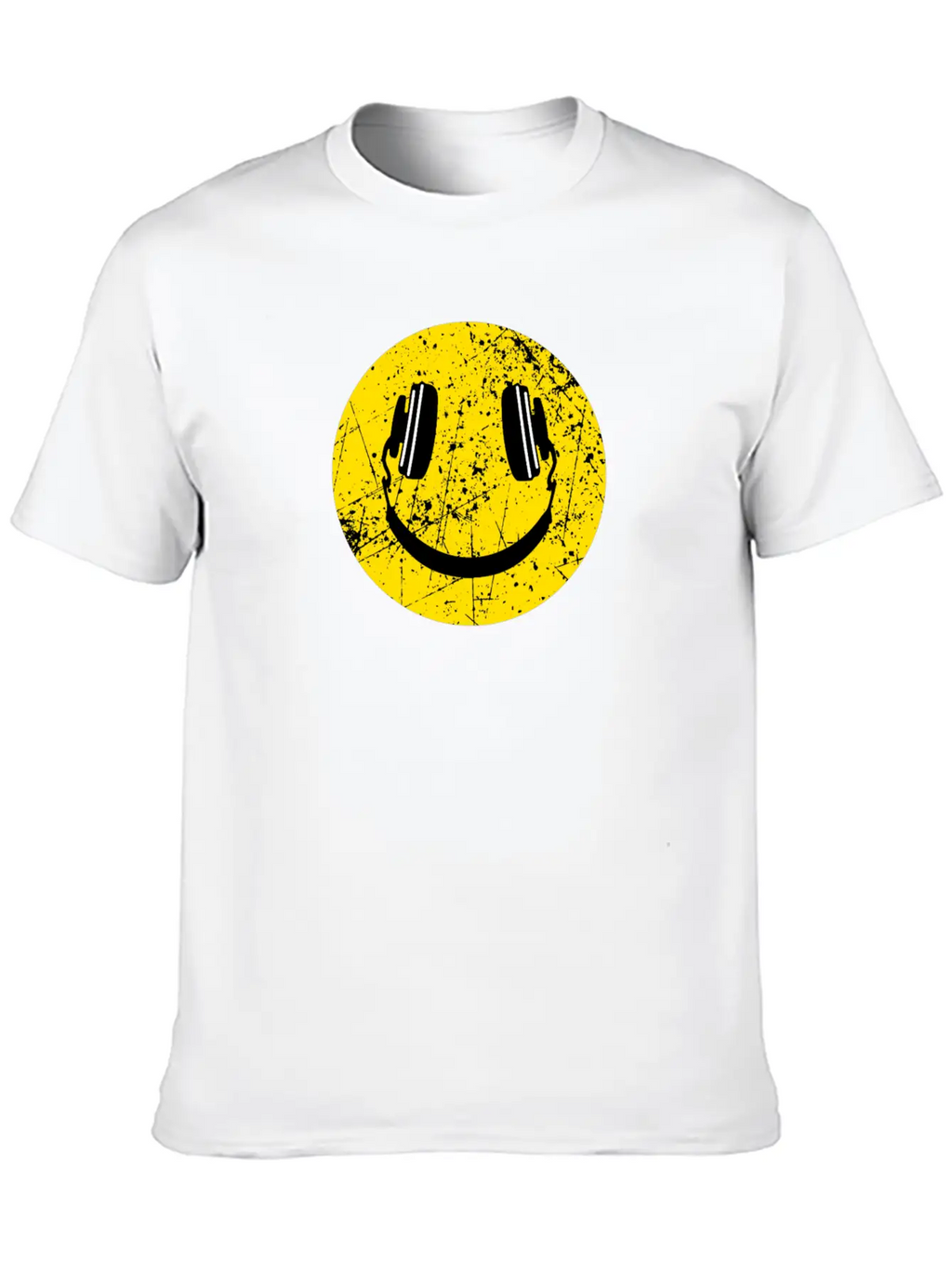 Music Lover Headphones Smiley Basic Graphic T-Shirt – Daily Comfort In Soft Cotton