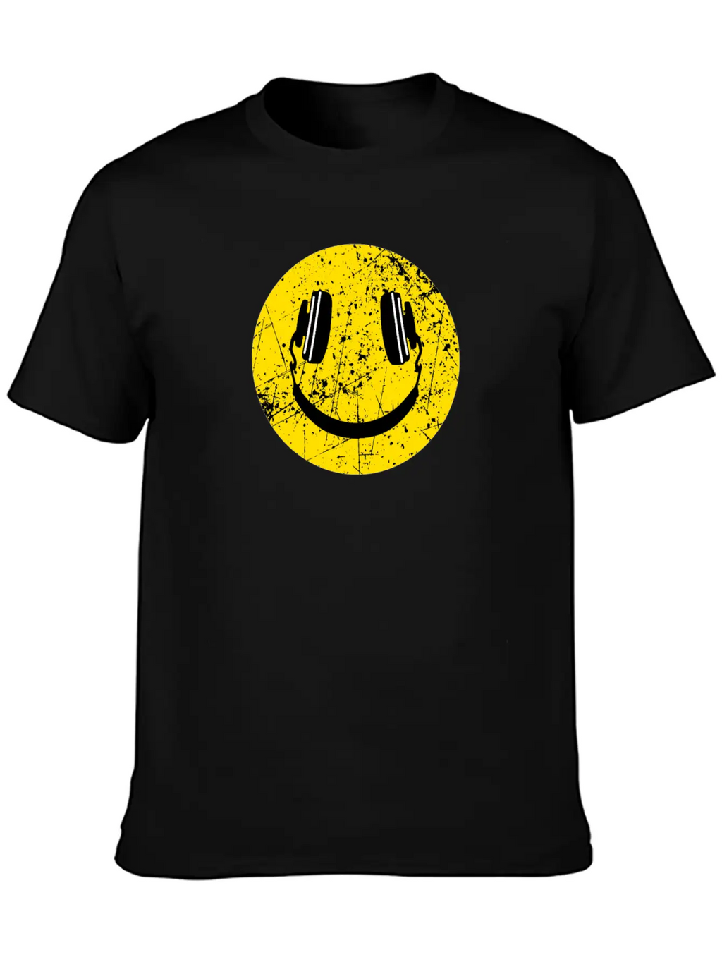 Music Lover Headphones Smiley Basic Graphic T-Shirt – Daily Comfort In Soft Cotton