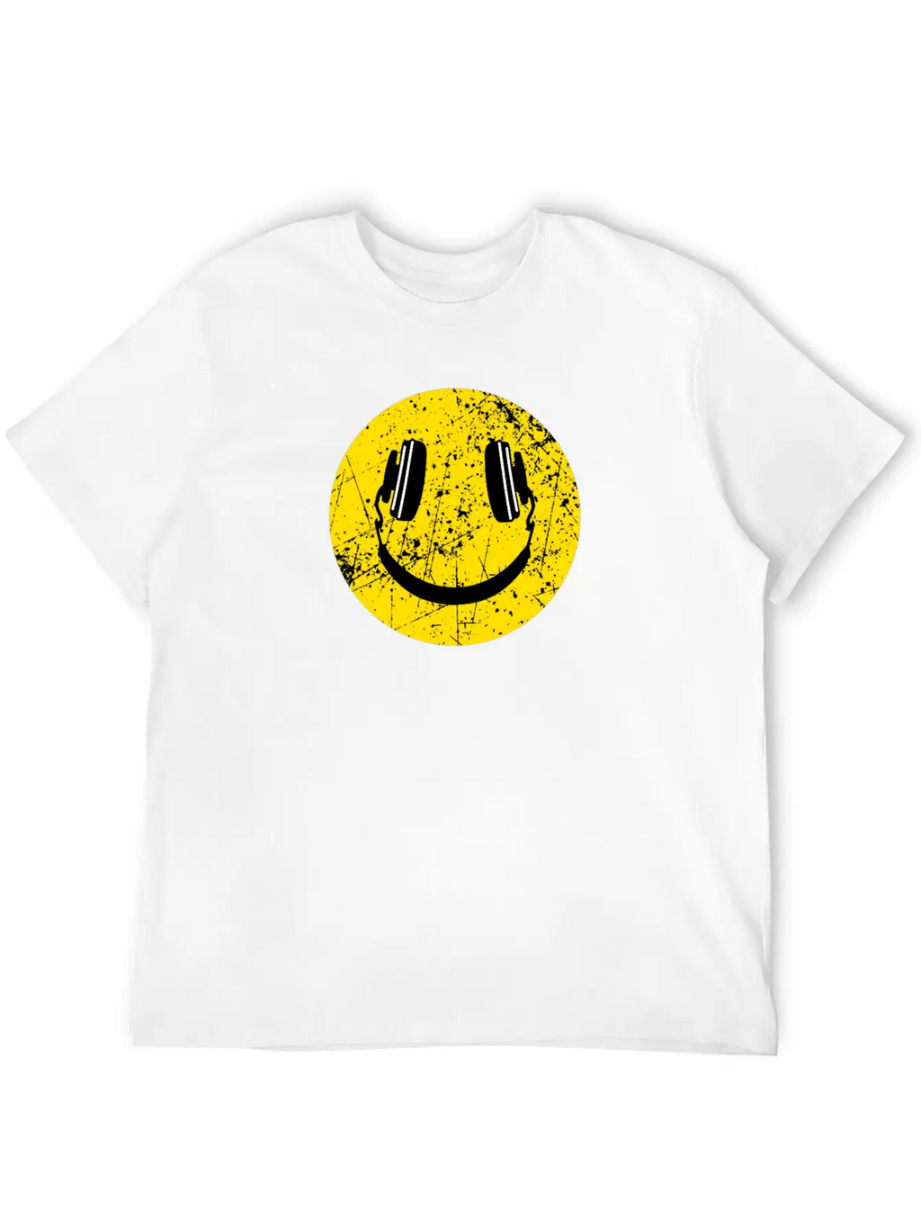 Music Lover Headphones Smiley Basic Graphic T-Shirt – Daily Comfort In Soft Cotton
