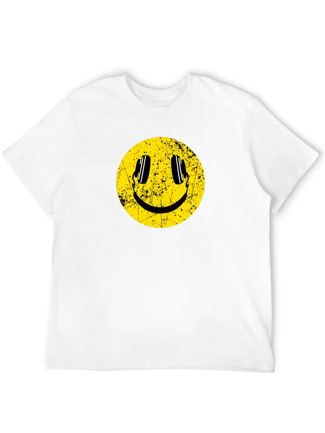 Music Lover Headphones Smiley Basic Graphic T-Shirt – Daily Comfort In Soft Cotton