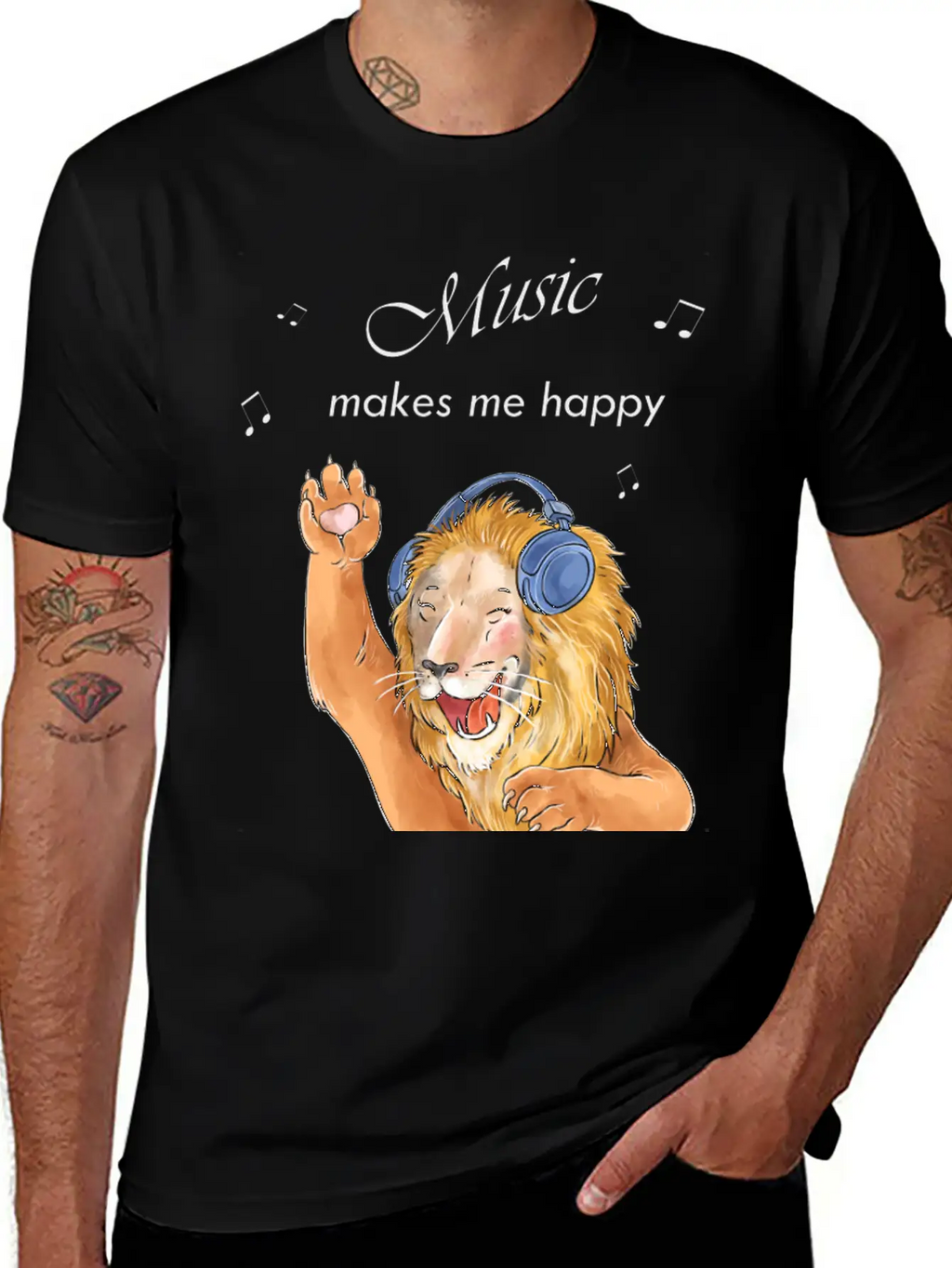 Music Makes Me Happy Classic Cotton Tee – Unisex Comfort For Any Season