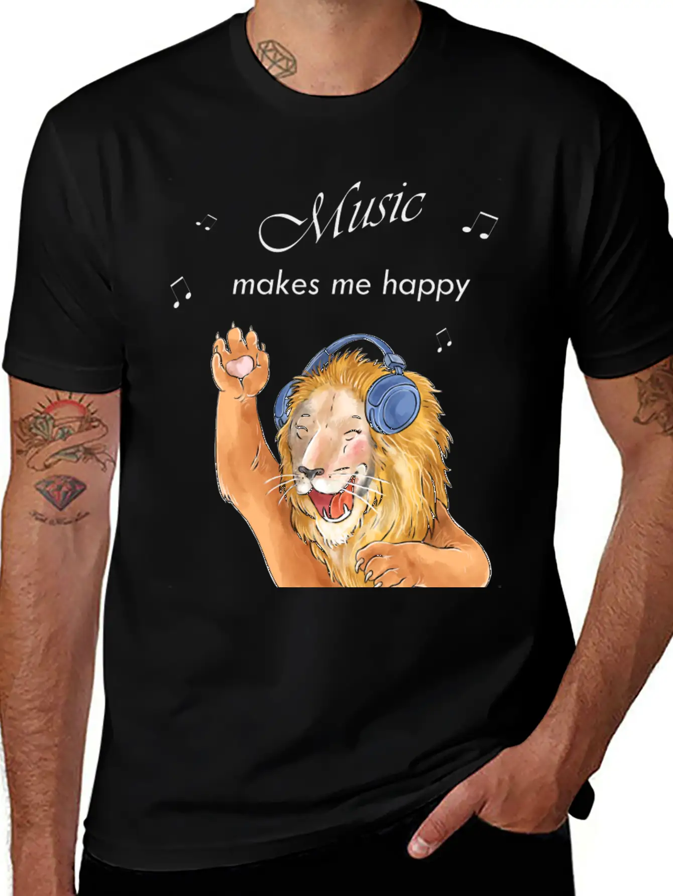 Music Makes Me Happy Classic Cotton Tee – Unisex Comfort For Any Season