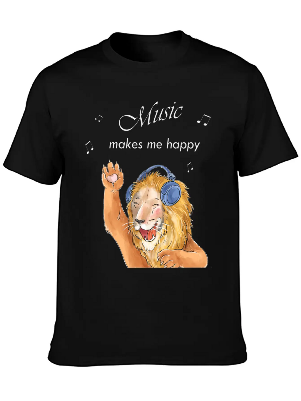 Music Makes Me Happy Classic Cotton Tee – Unisex Comfort For Any Season