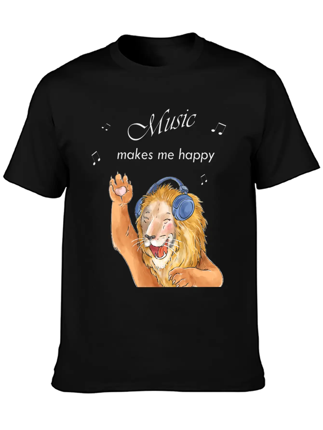 Music Makes Me Happy Classic Cotton Tee – Unisex Comfort For Any Season