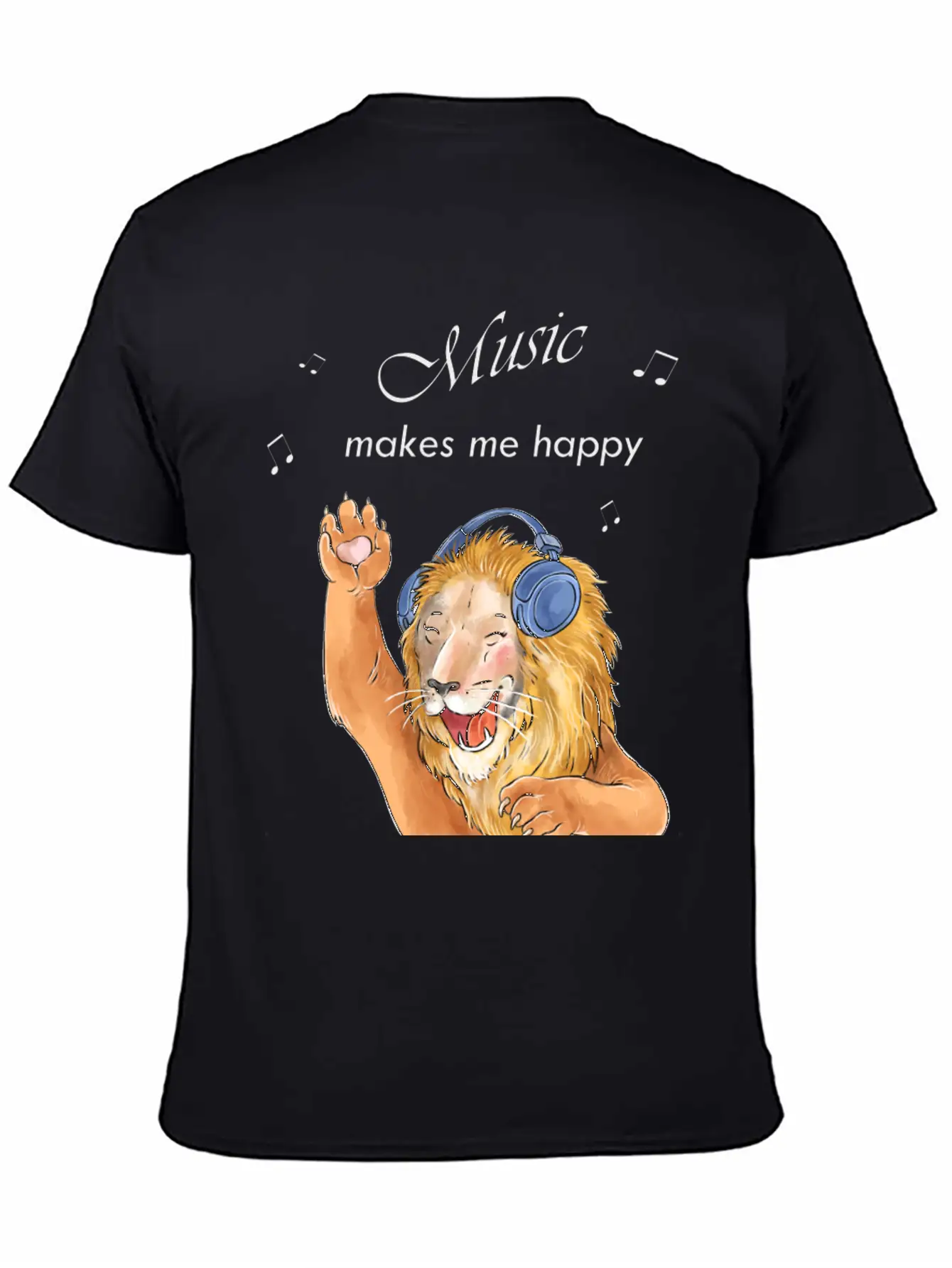 Music Makes Me Happy Classic Cotton Tee – Unisex Comfort For Any Season
