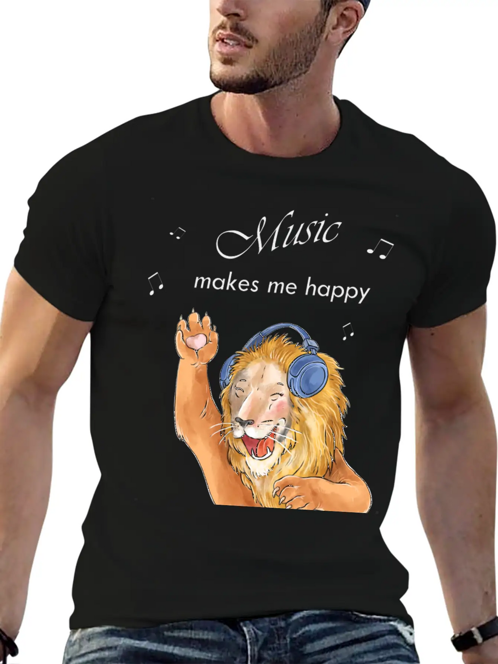 Music Makes Me Happy Classic Cotton Tee – Unisex Comfort For Any Season