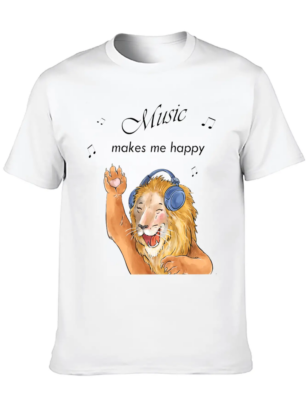 Music Makes Me Happy Classic Cotton Tee – Unisex Comfort For Any Season