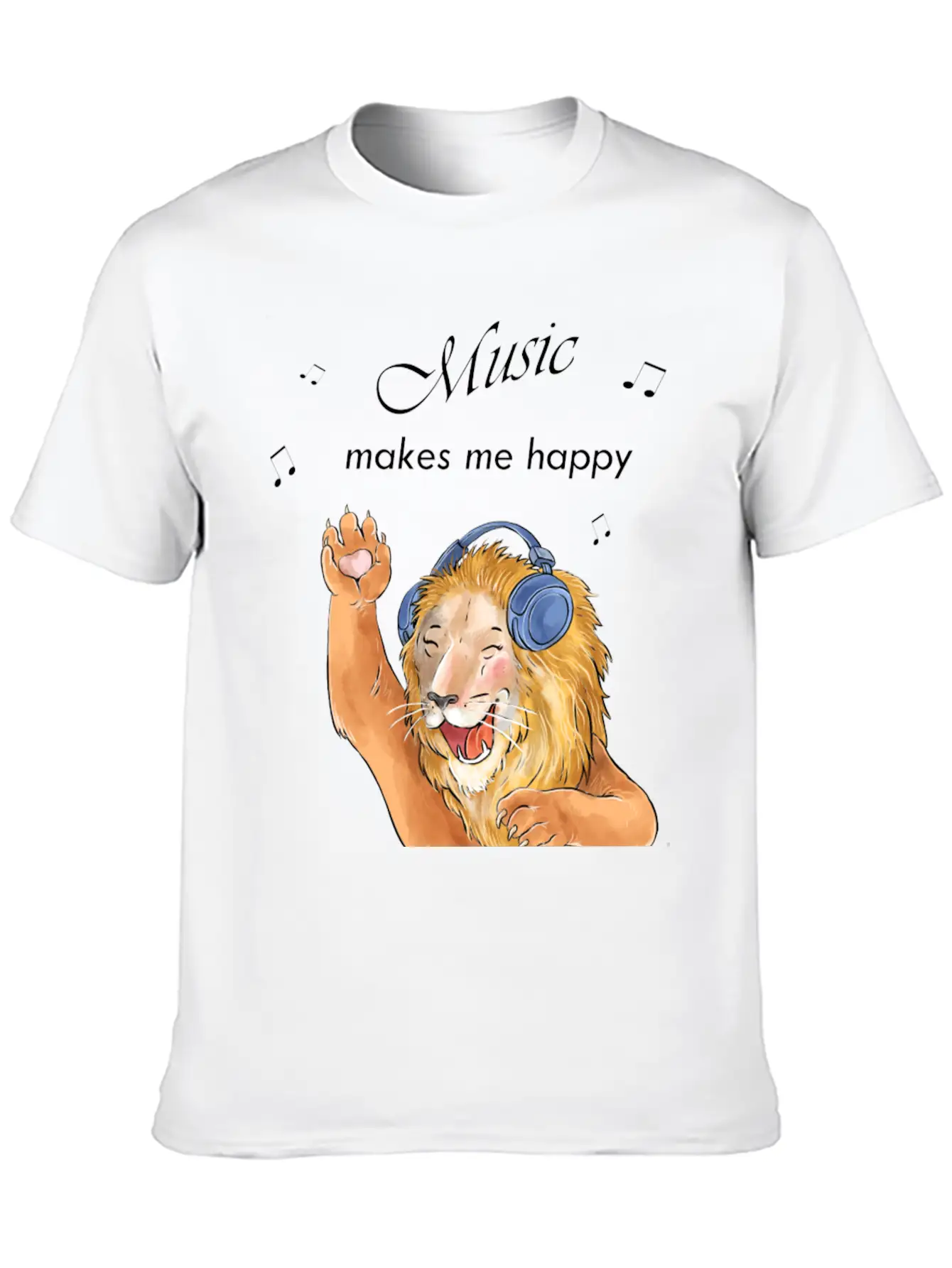 Music Makes Me Happy Classic Cotton Tee – Unisex Comfort For Any Season